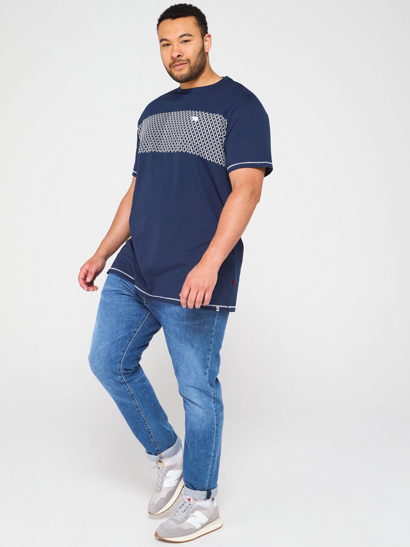 Image 3 of 4 of D555 Cut And Sew T-Shirt - Navy