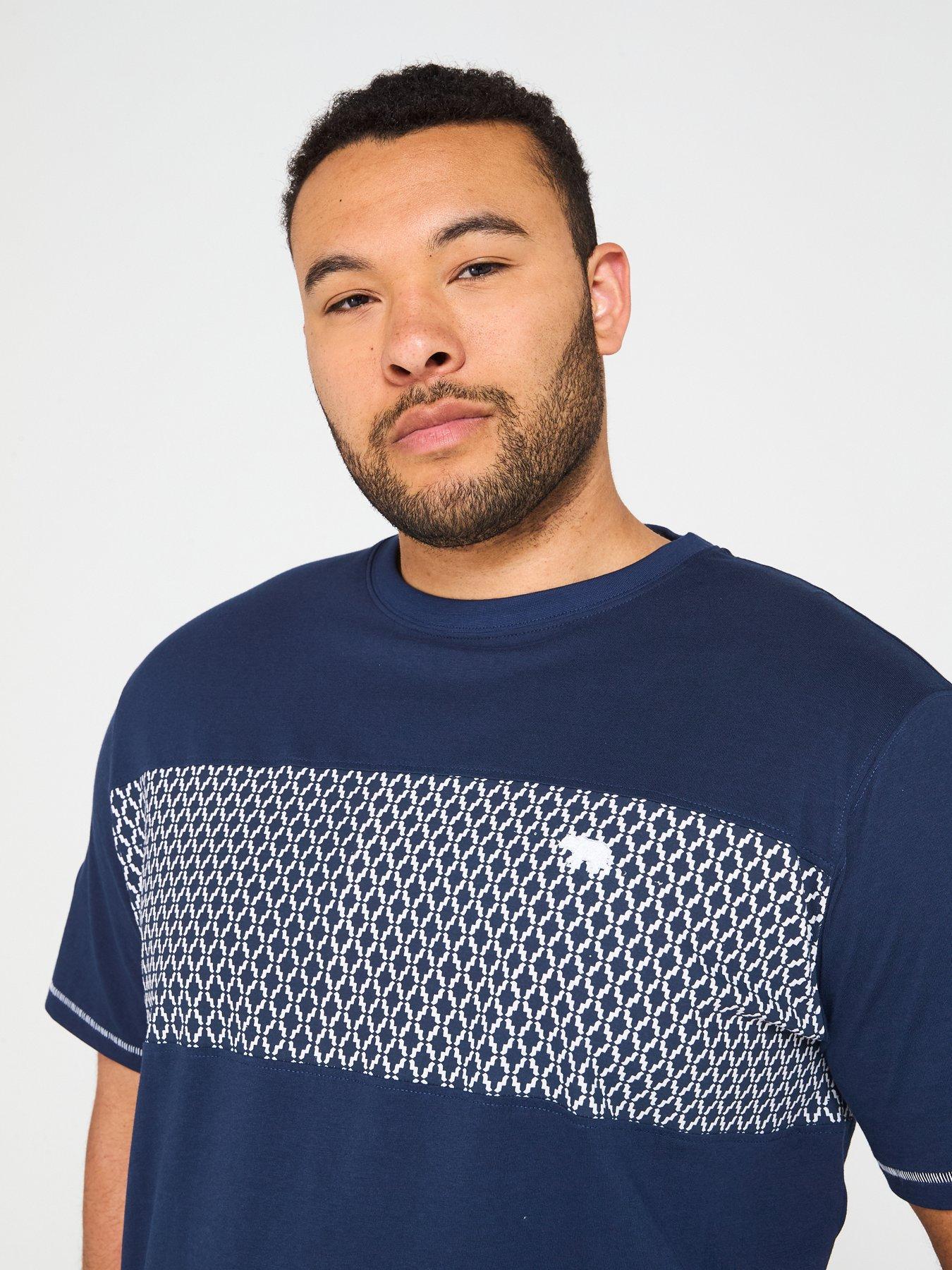 Image 4 of 4 of D555 Cut And Sew T-Shirt - Navy