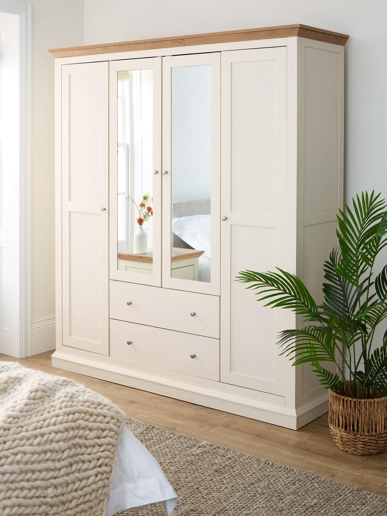 The Very Collection Hanna 4 Door, 2 Drawer Mirrored Combi Wardrobe