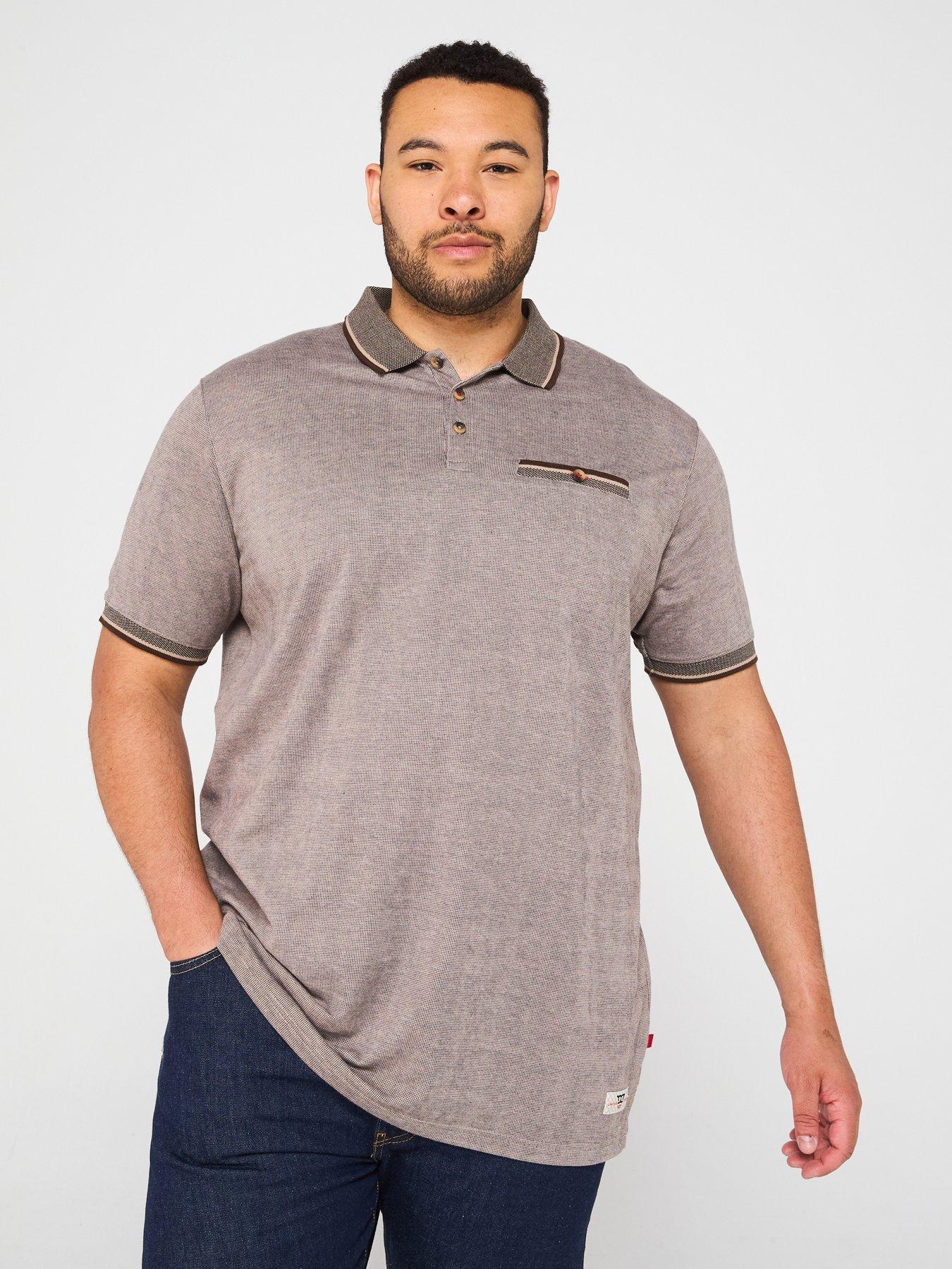 D555 Textured Polo Shirt With Jacquard Collar T-Shirt - Beige