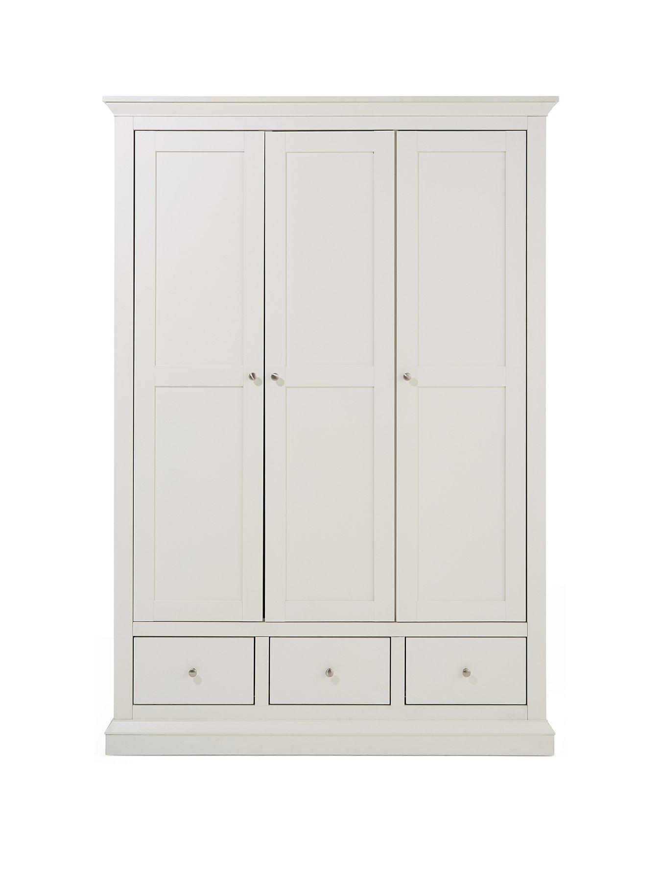 Image 2 of 7 of Very Home Hanna 3 Door, 3 Drawer Wardrobe - White