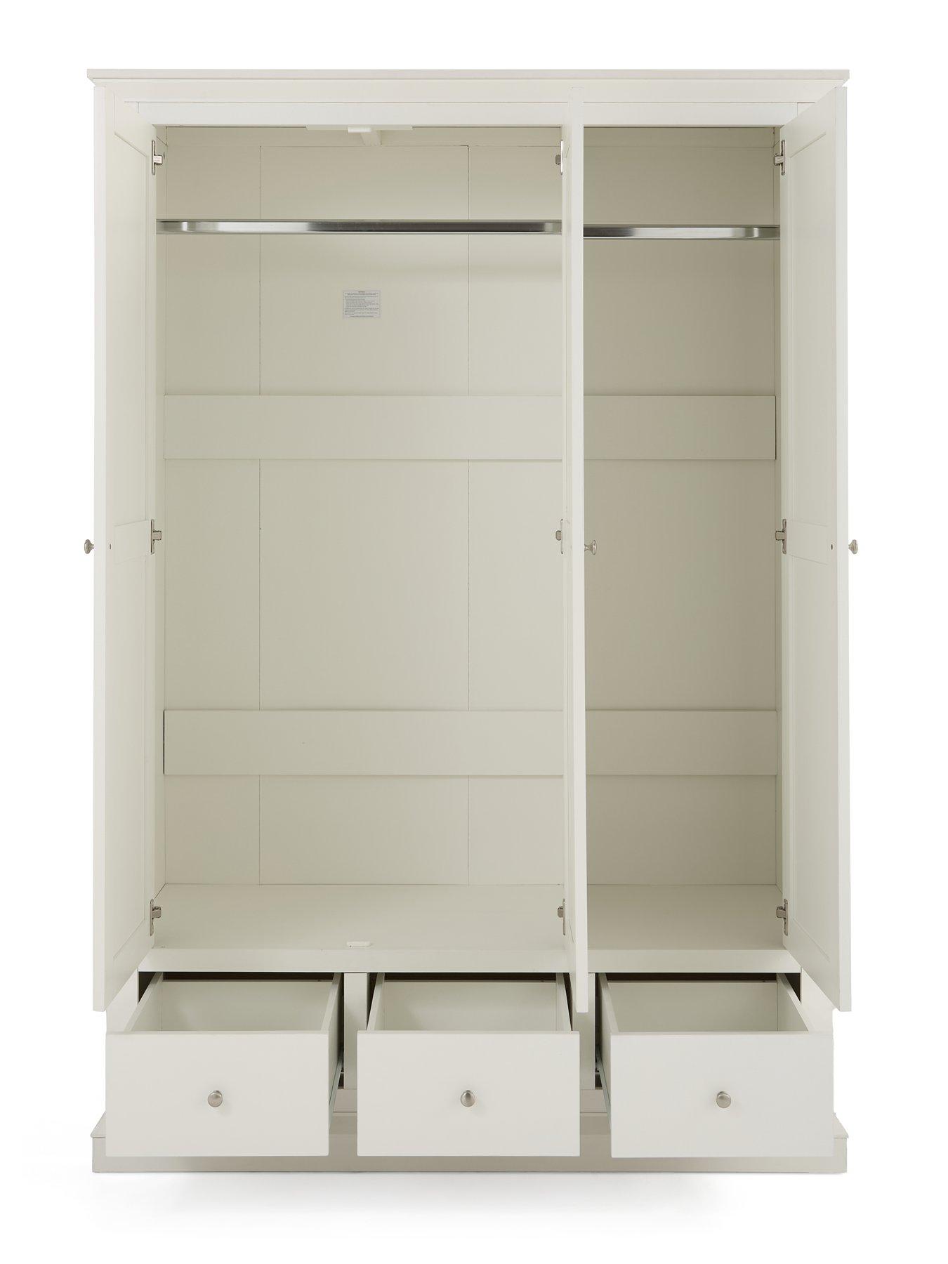 Image 4 of 7 of Very Home Hanna 3 Door, 3 Drawer Wardrobe - White