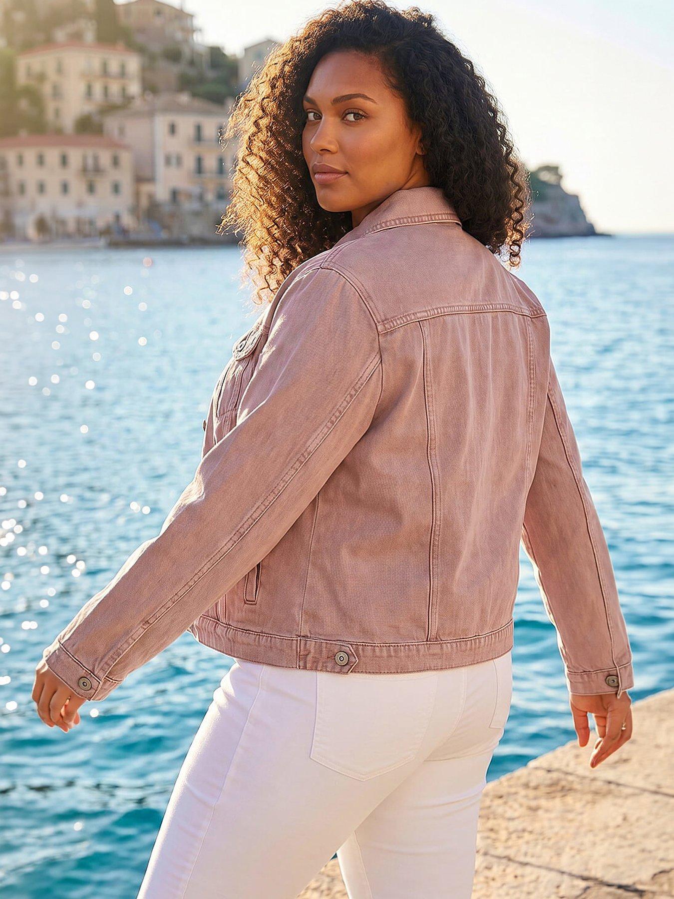 Roman Curve Mid Wash Denim Jacket - Rose | Very