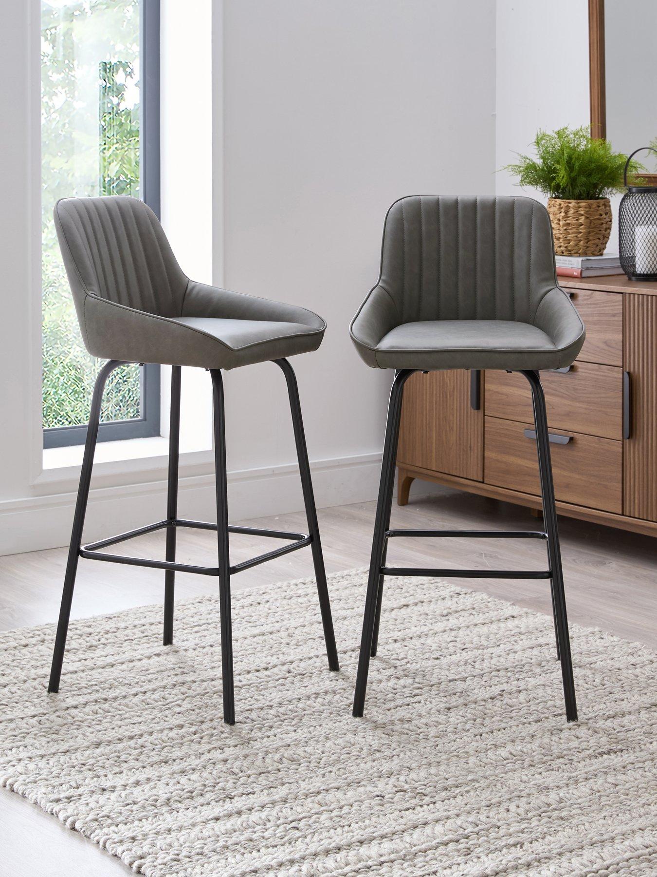Image 1 of 6 of The Very Collection Marlow Pair Of Faux Leather Bar Stools - FSC&reg; Certified