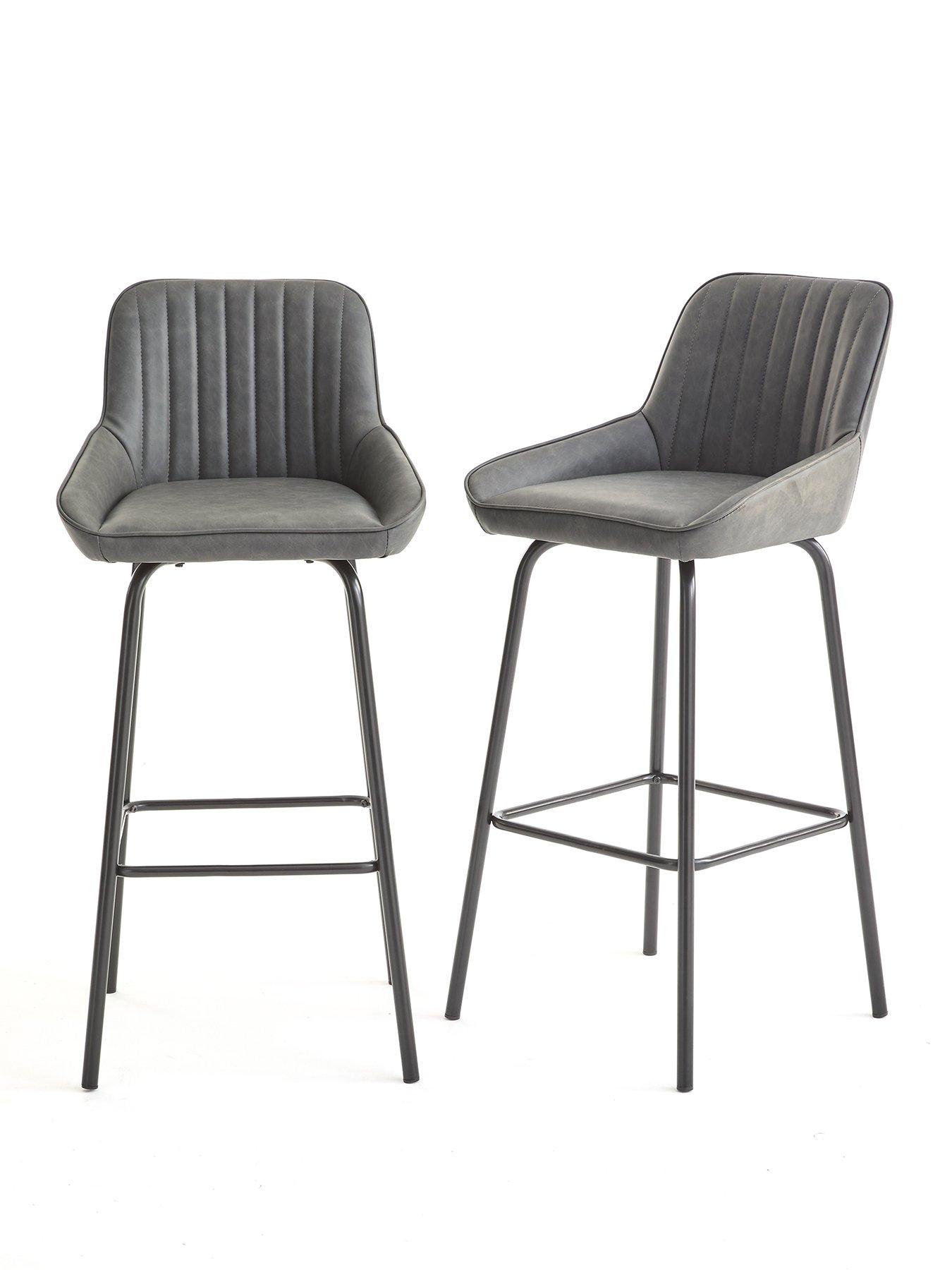 Image 2 of 6 of The Very Collection Marlow Pair Of Faux Leather Bar Stools - FSC&reg; Certified