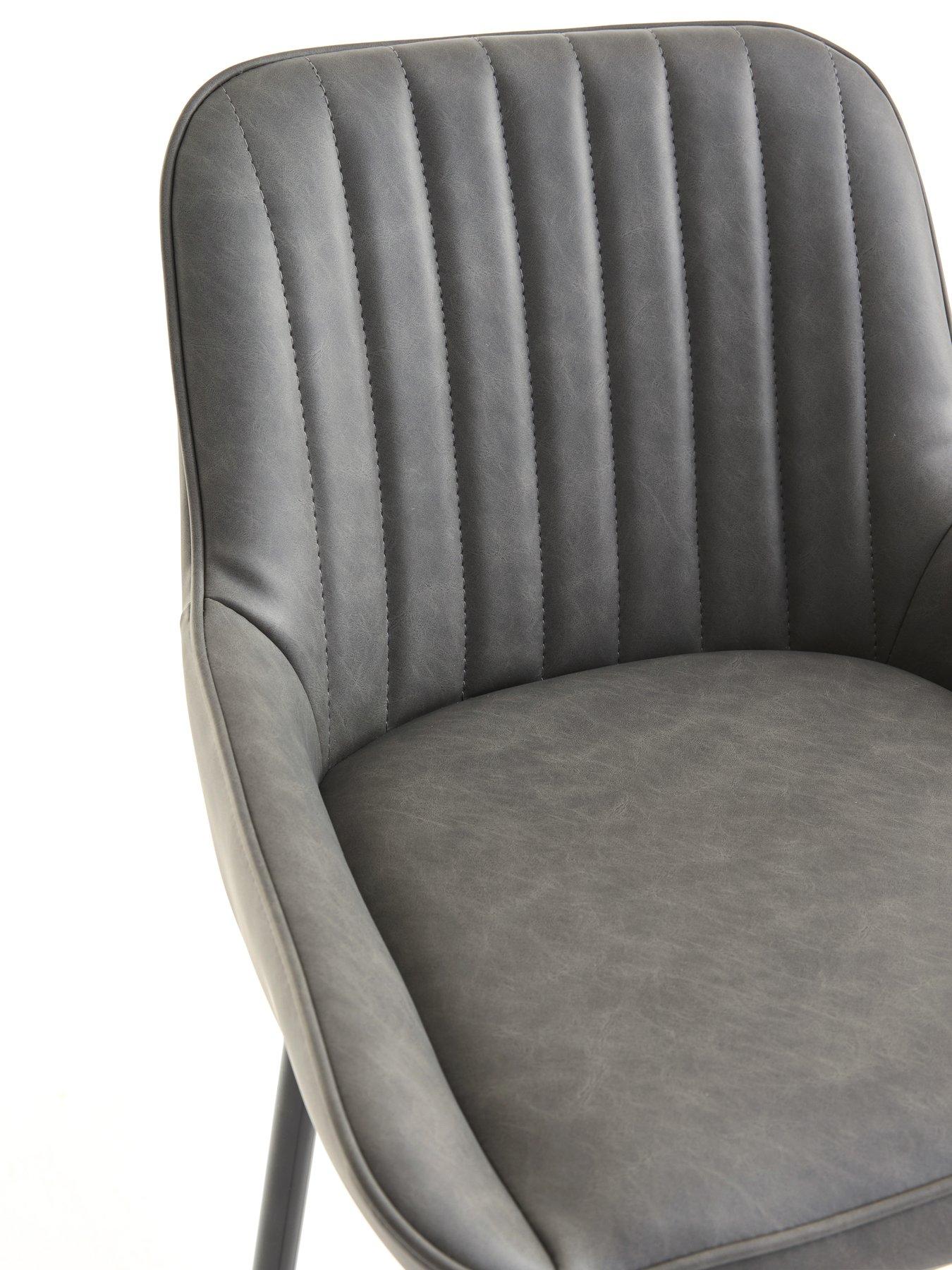 Image 4 of 6 of The Very Collection Marlow Pair Of Faux Leather Bar Stools - FSC&reg; Certified