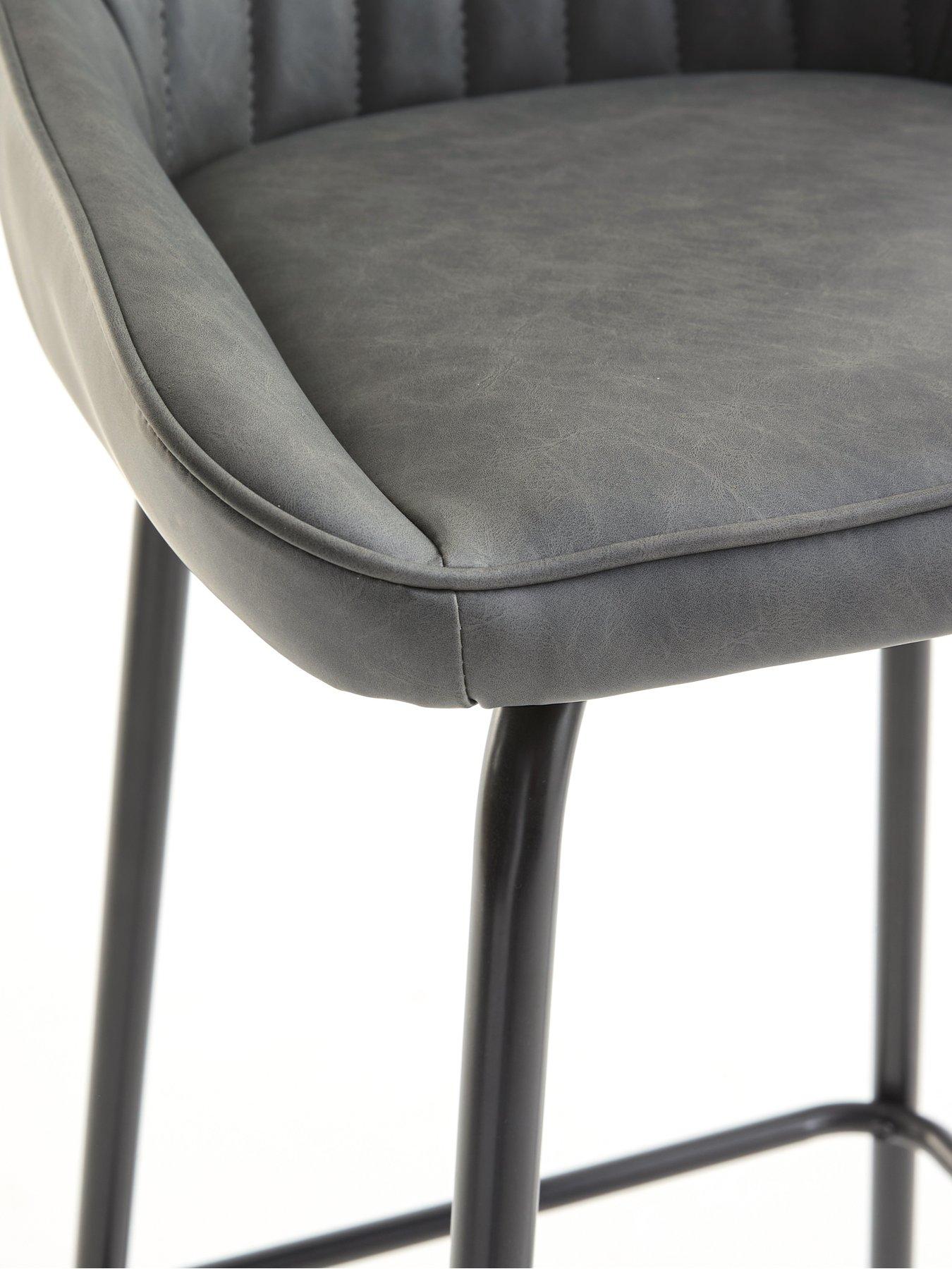 Image 5 of 6 of The Very Collection Marlow Pair Of Faux Leather Bar Stools - FSC&reg; Certified