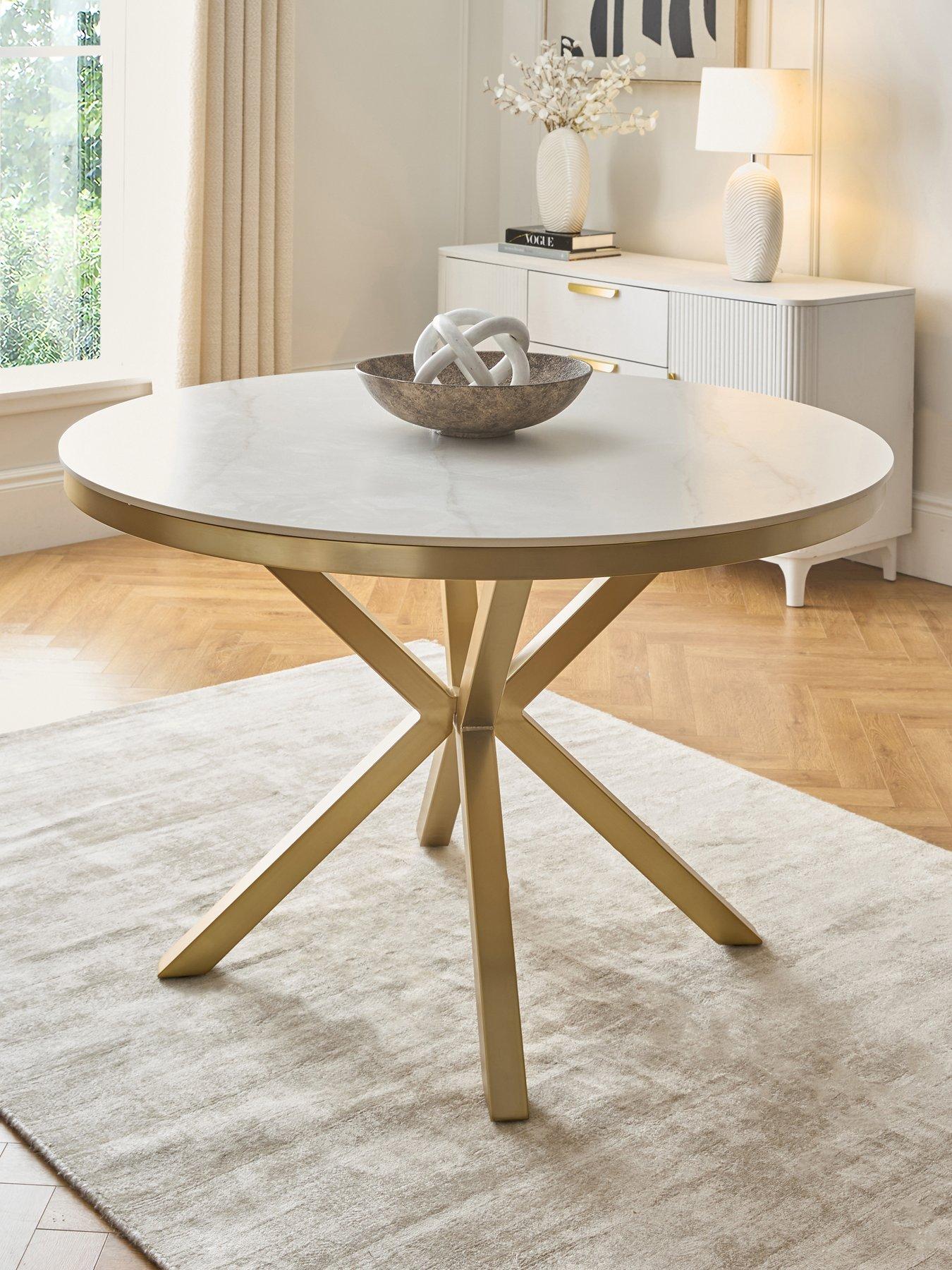 The Very Collection Savannah 120cm Round Ceramic Dining Table - FSC Certified