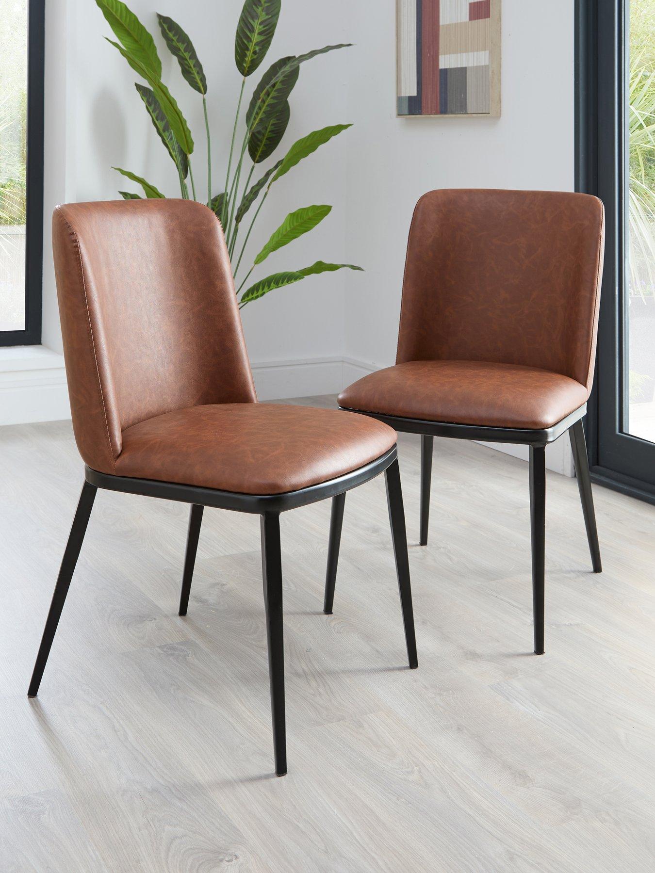 undefined Willow Standard Pair Of Dining Chairs In Faux Leather - FSC® Certified
