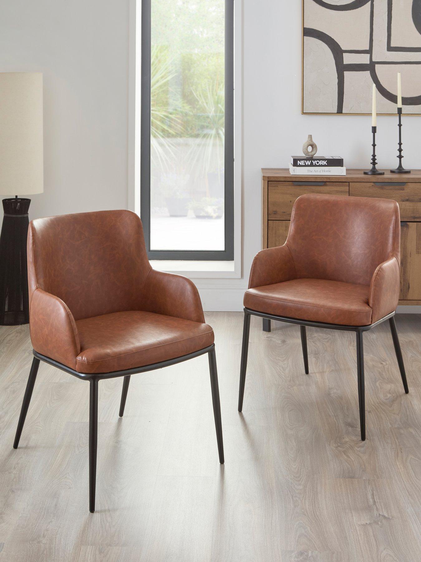 undefined Willow Pair Of Dining Chairs In Faux Leather - FSC® Certified