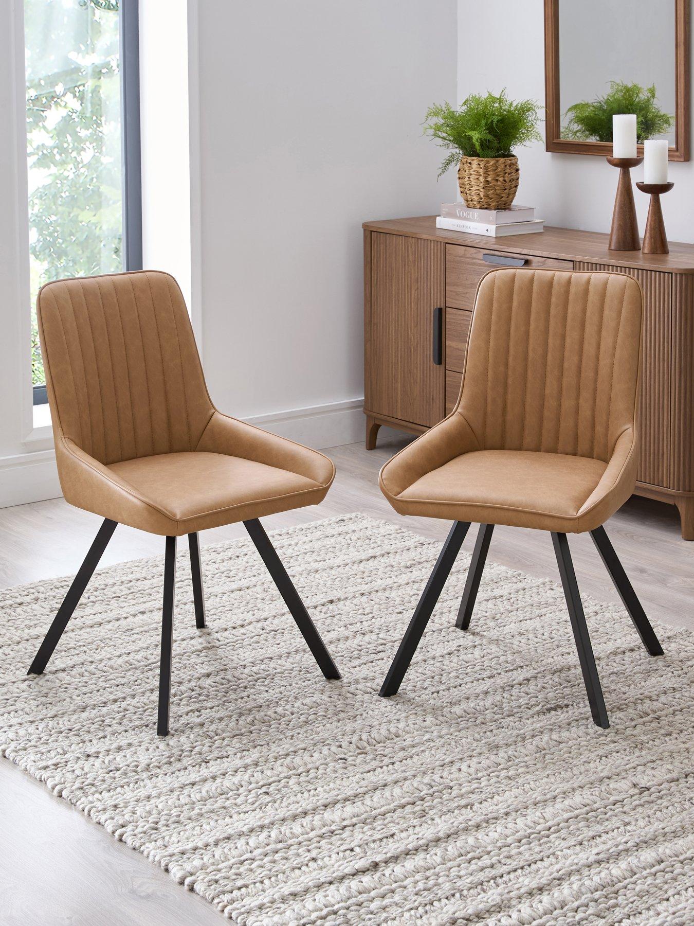 undefined Marlow Faux Leather Pair Of Dining Chairs