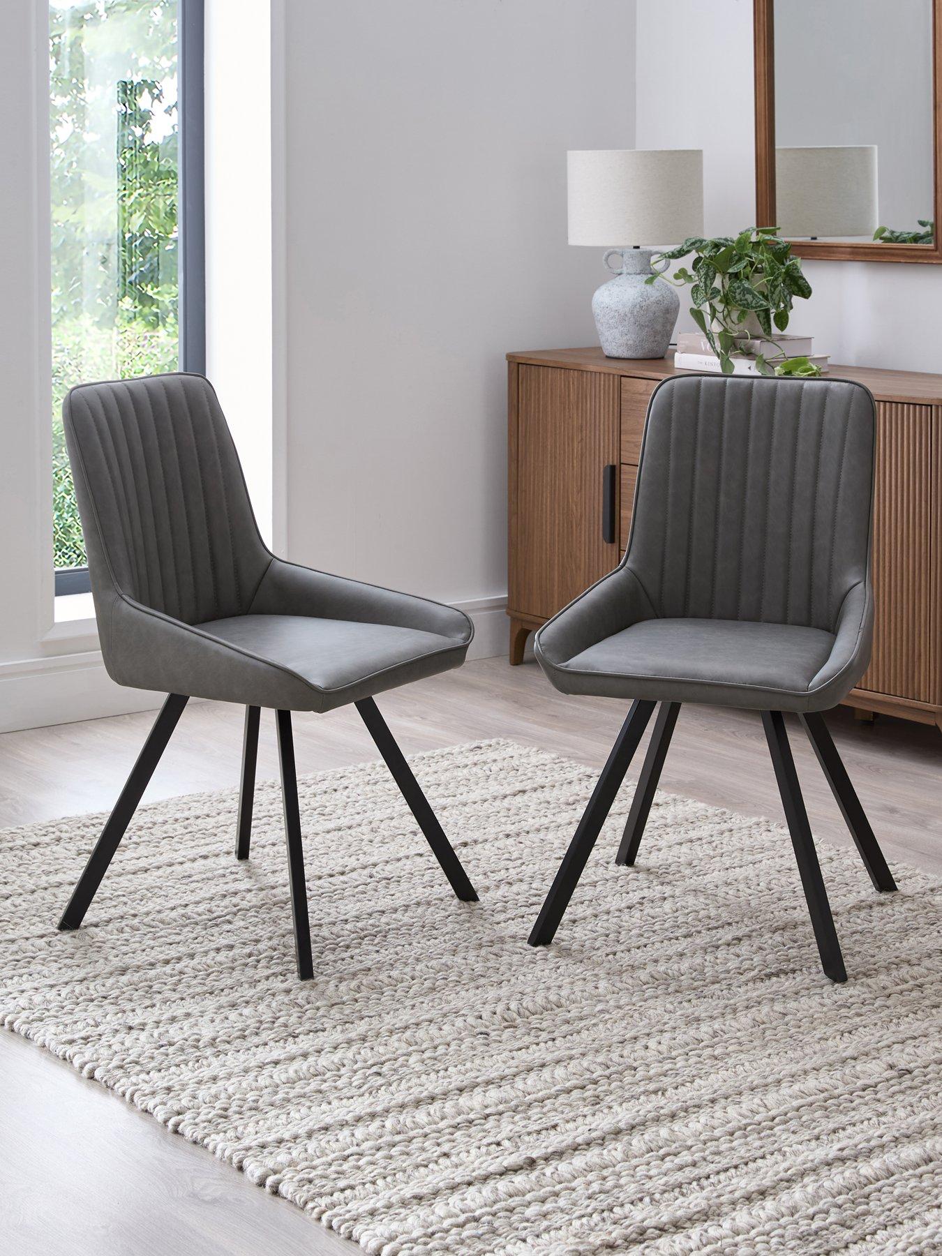 undefined Marlow Faux Leather Pair Of Dining Chairs