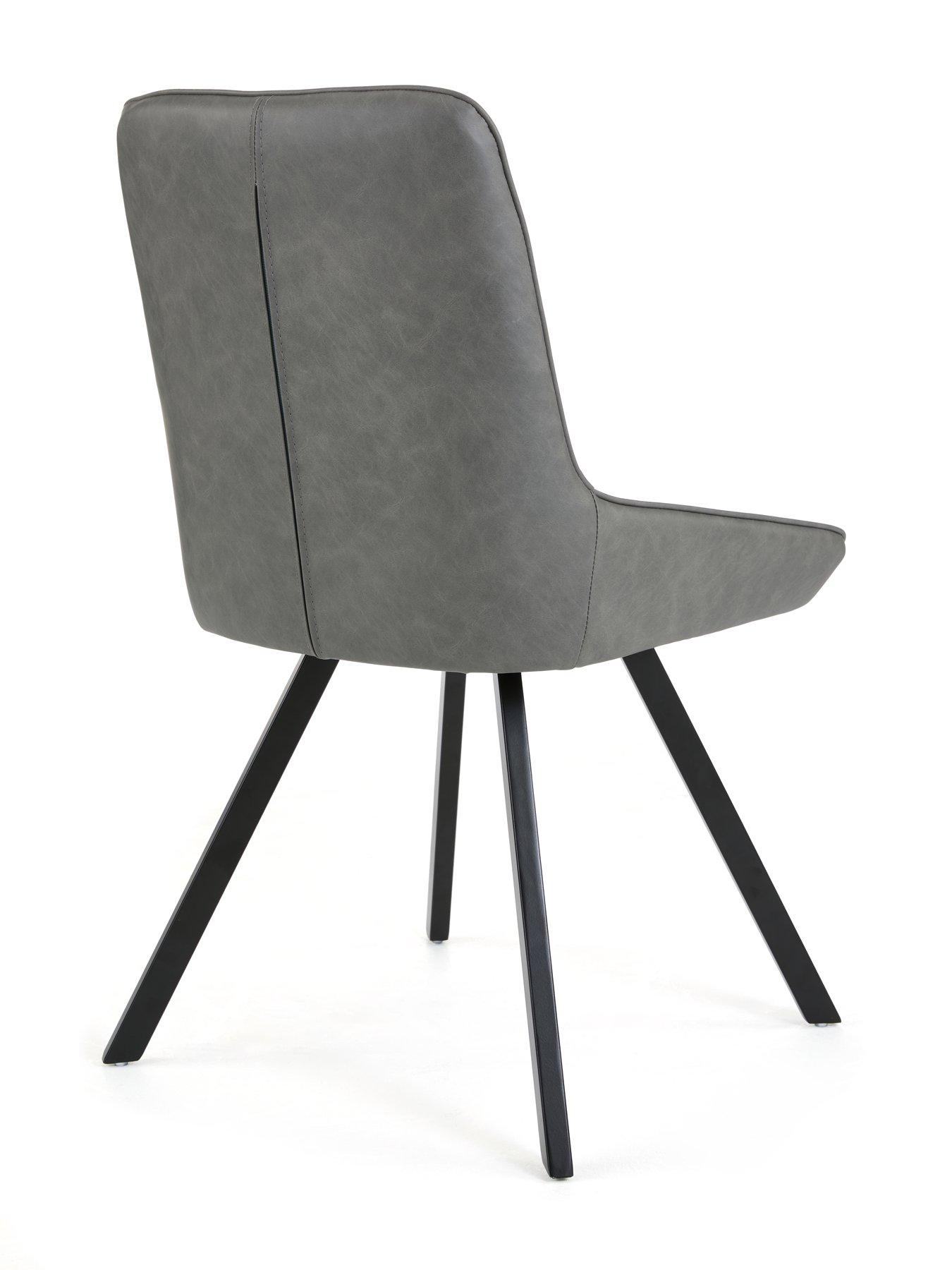 Image 4 of 7 of The Very Collection Marlow Faux Leather Pair Of Dining Chairs - FSC&reg; Certified