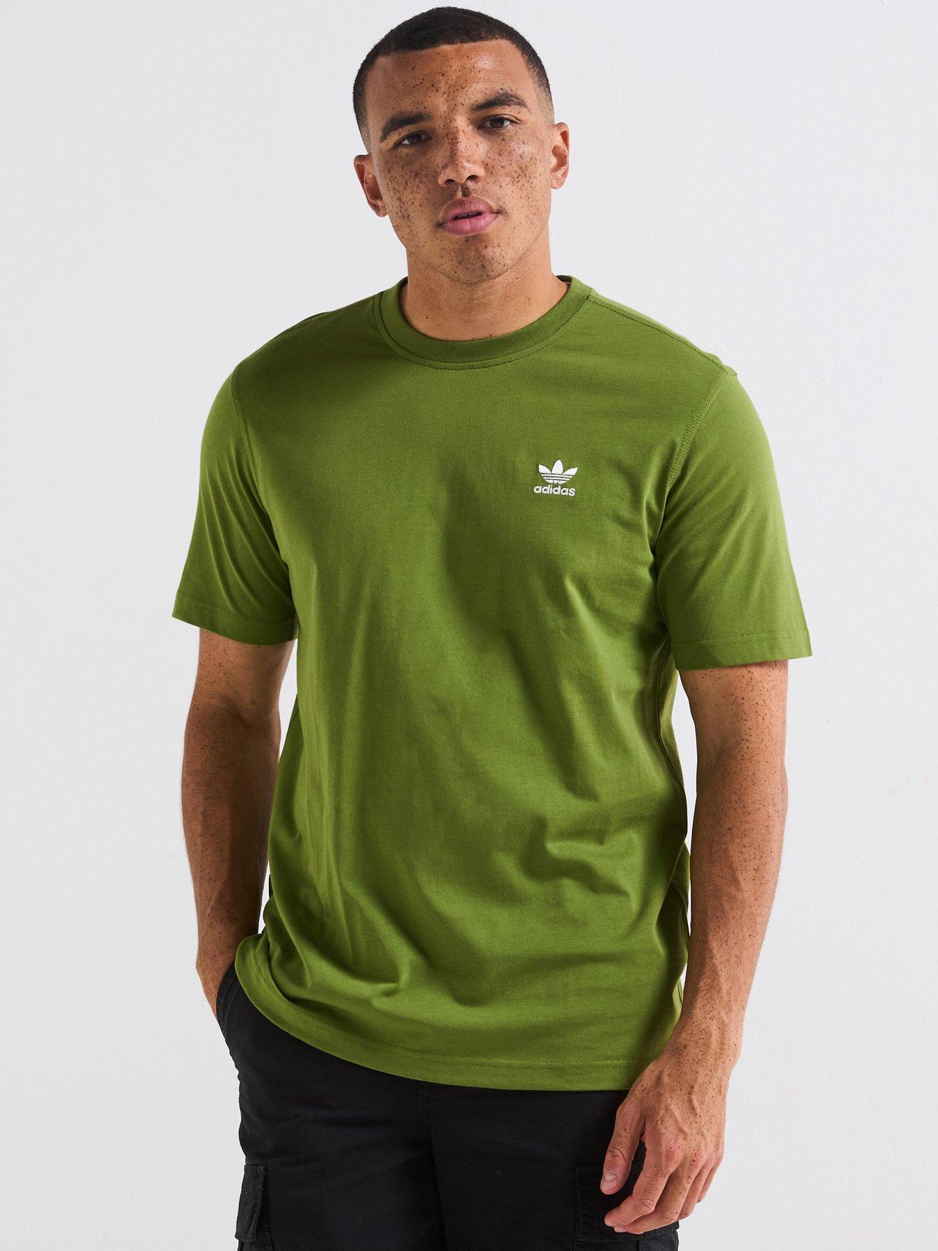 adidas Originals Men's Trefoil Essentials T-Shirt, Tech Olive, Size S, Men