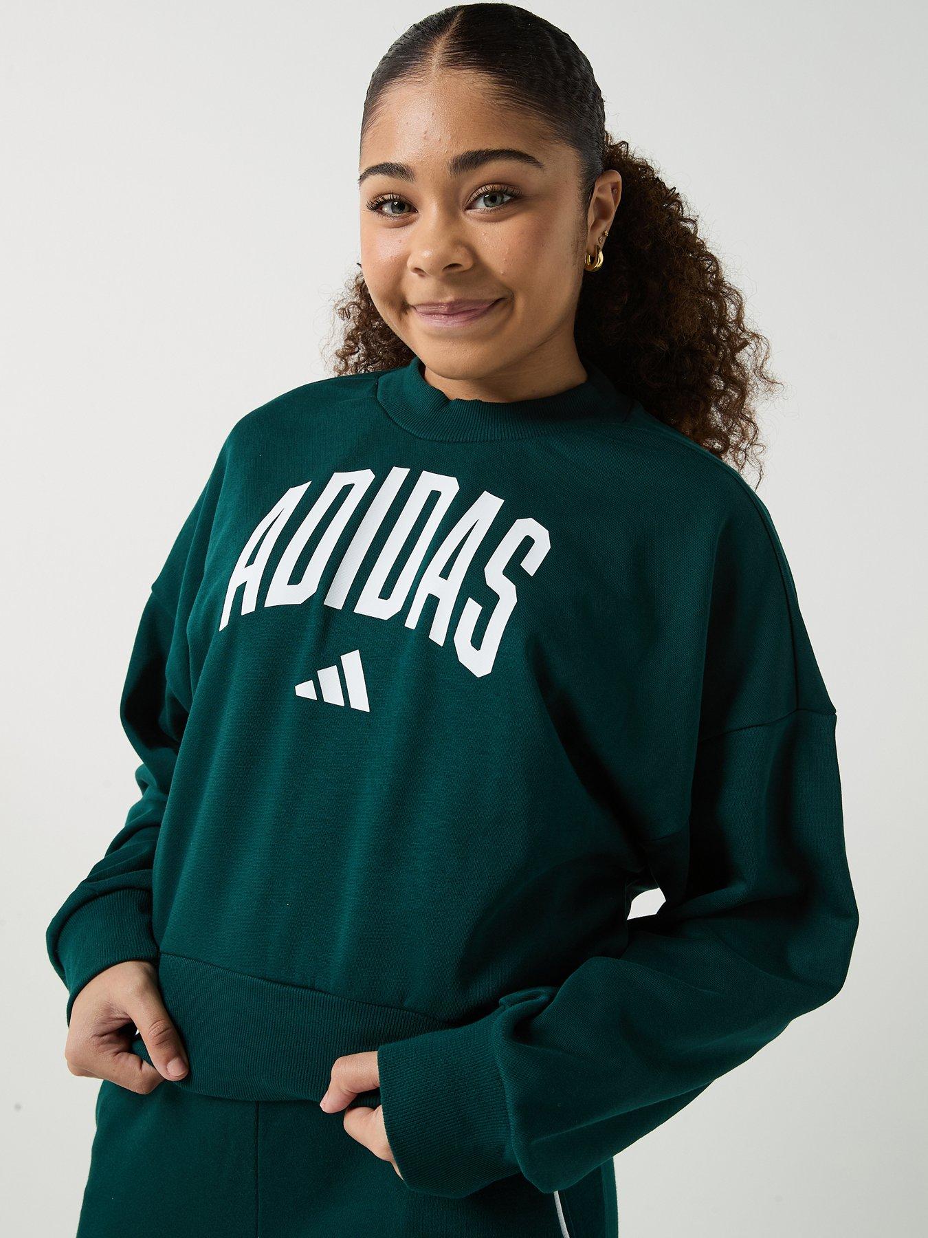 Adidas Sportswear Junior Girls Crew Sweat - Green