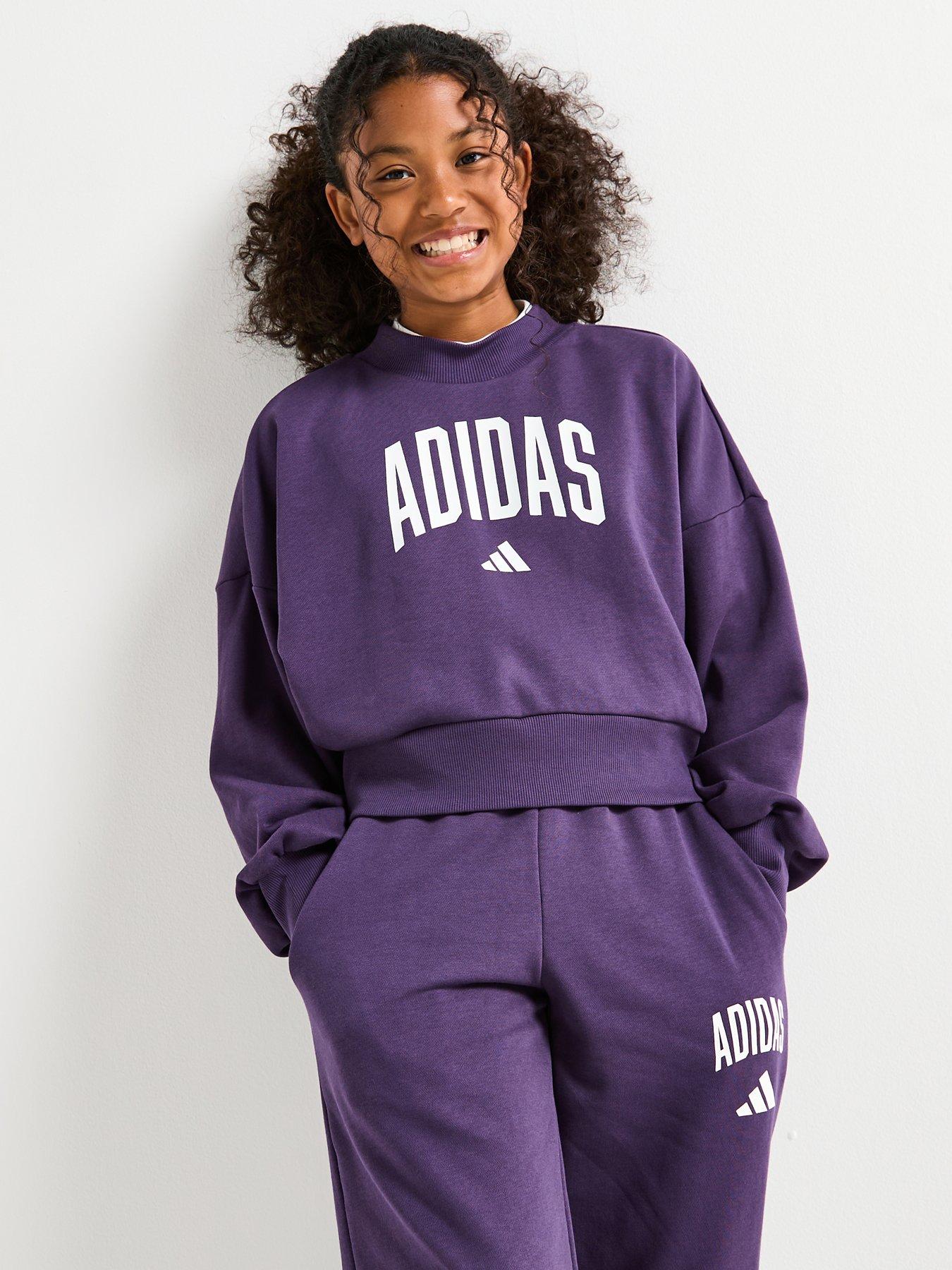 Adidas Sportswear Junior Girls Crew Sweatshirt - Purple