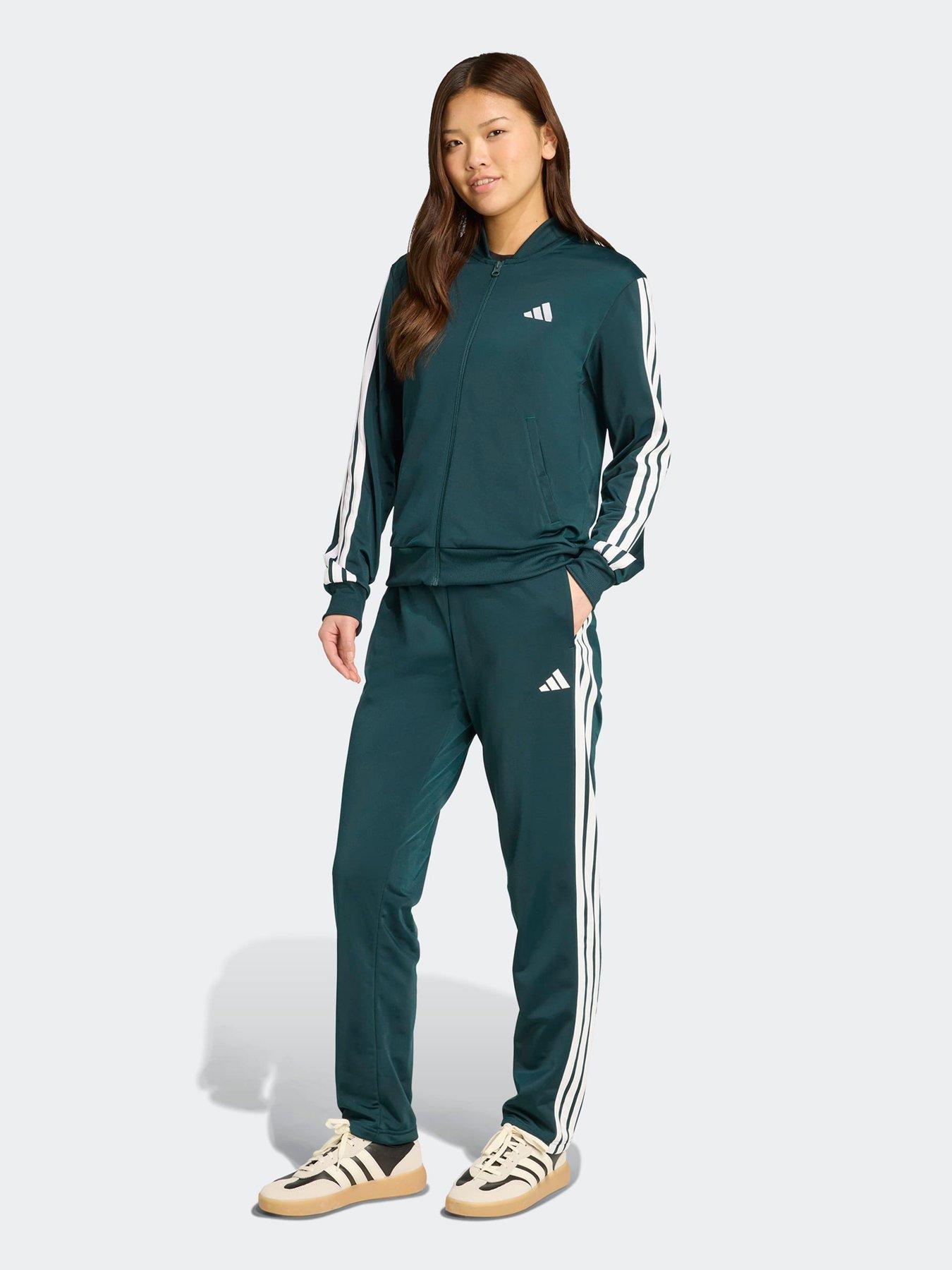 undefined Women's Essentials 3-Stripes Tracksuit - Green