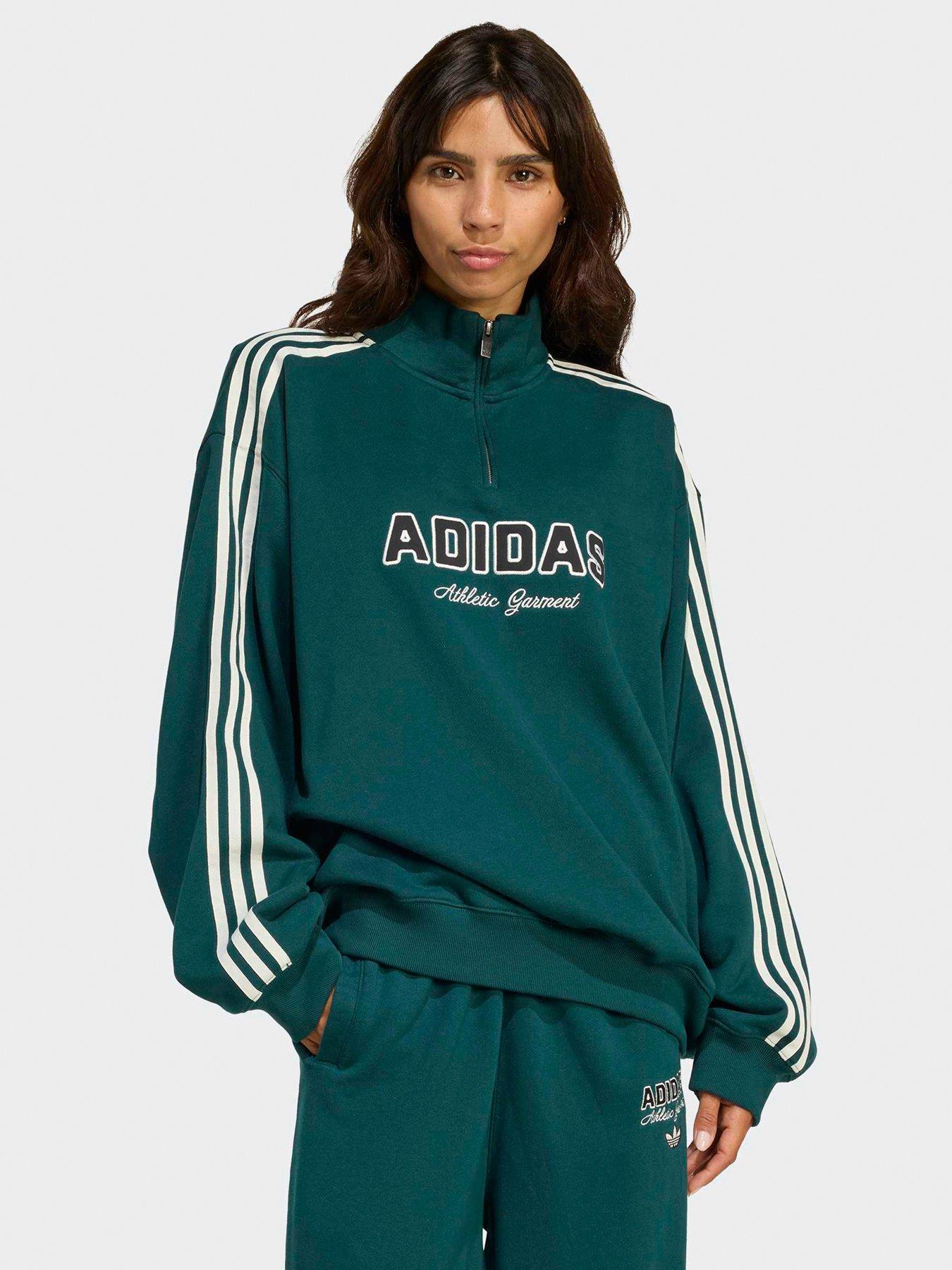adidas Originals Womens Quarter Zip Sweat - Green