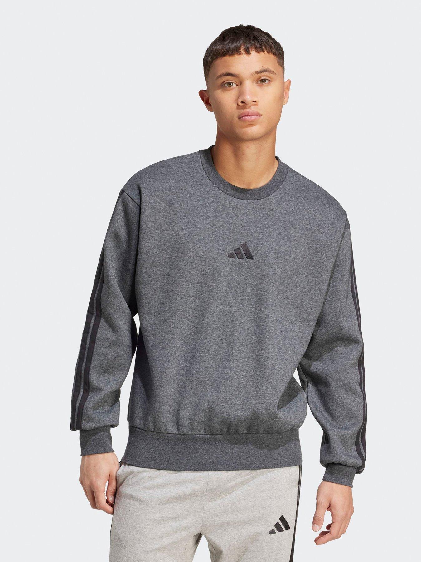 Image of adidas Sportswear Men's Essentials 3-stripes Fleece Sweatshirt - Grey, GREY, Size L