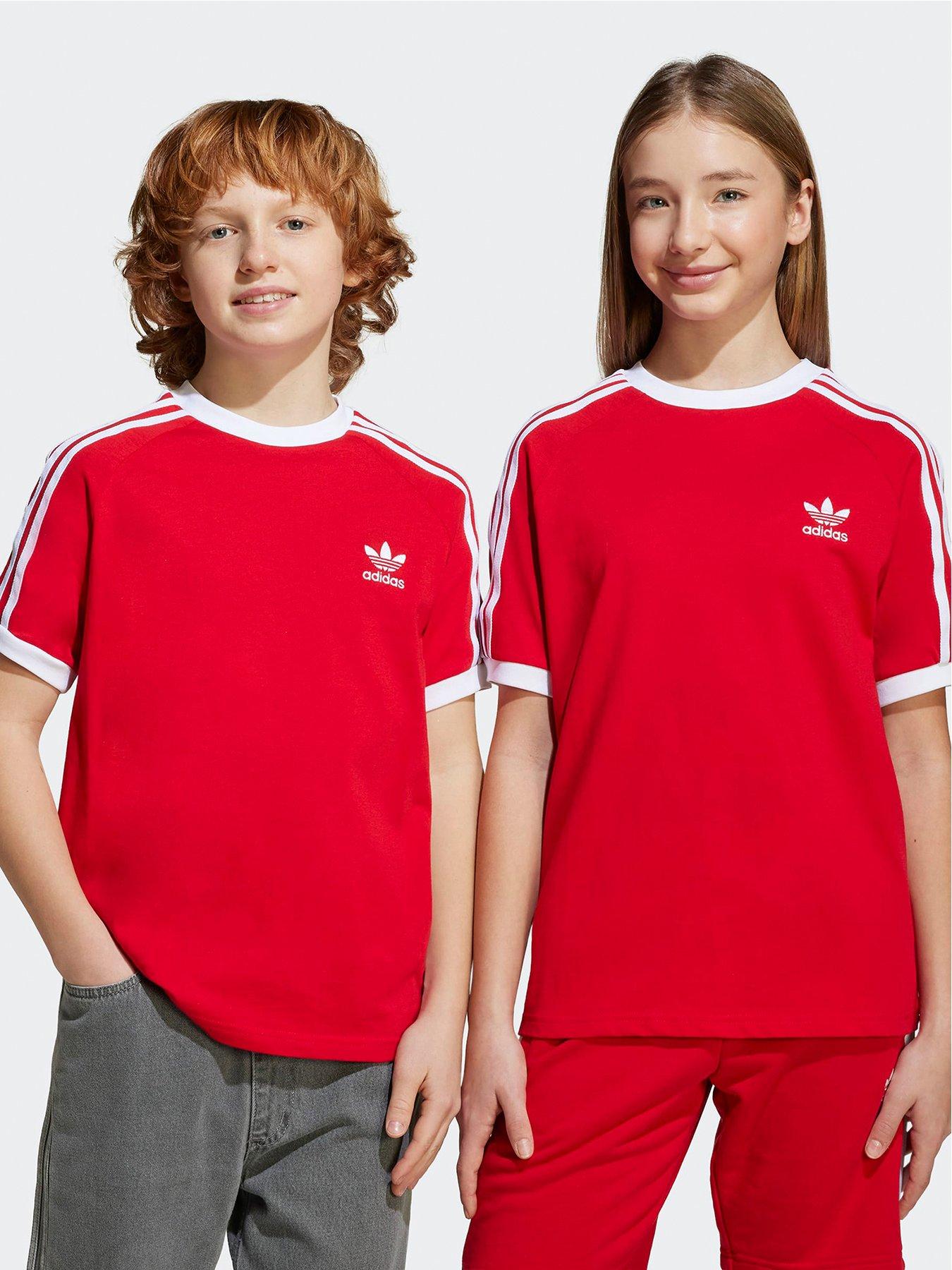 undefined Junior Unisex 3-striped T-shirt - Red