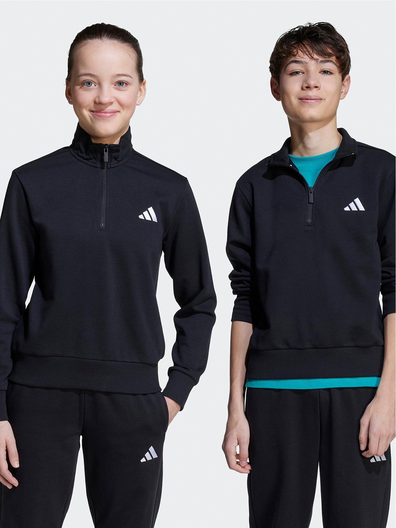 undefined Junior Unisex Essentials Half-zip - Black