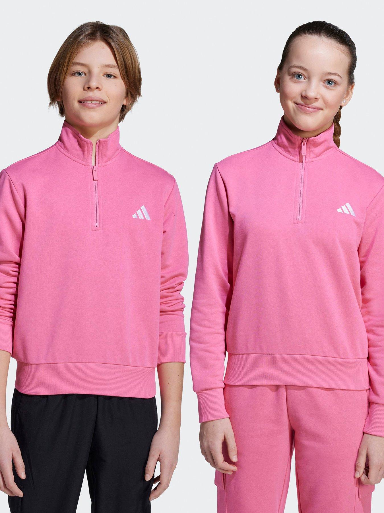 undefined Junior Unisex Essentials Half-zip - Pink