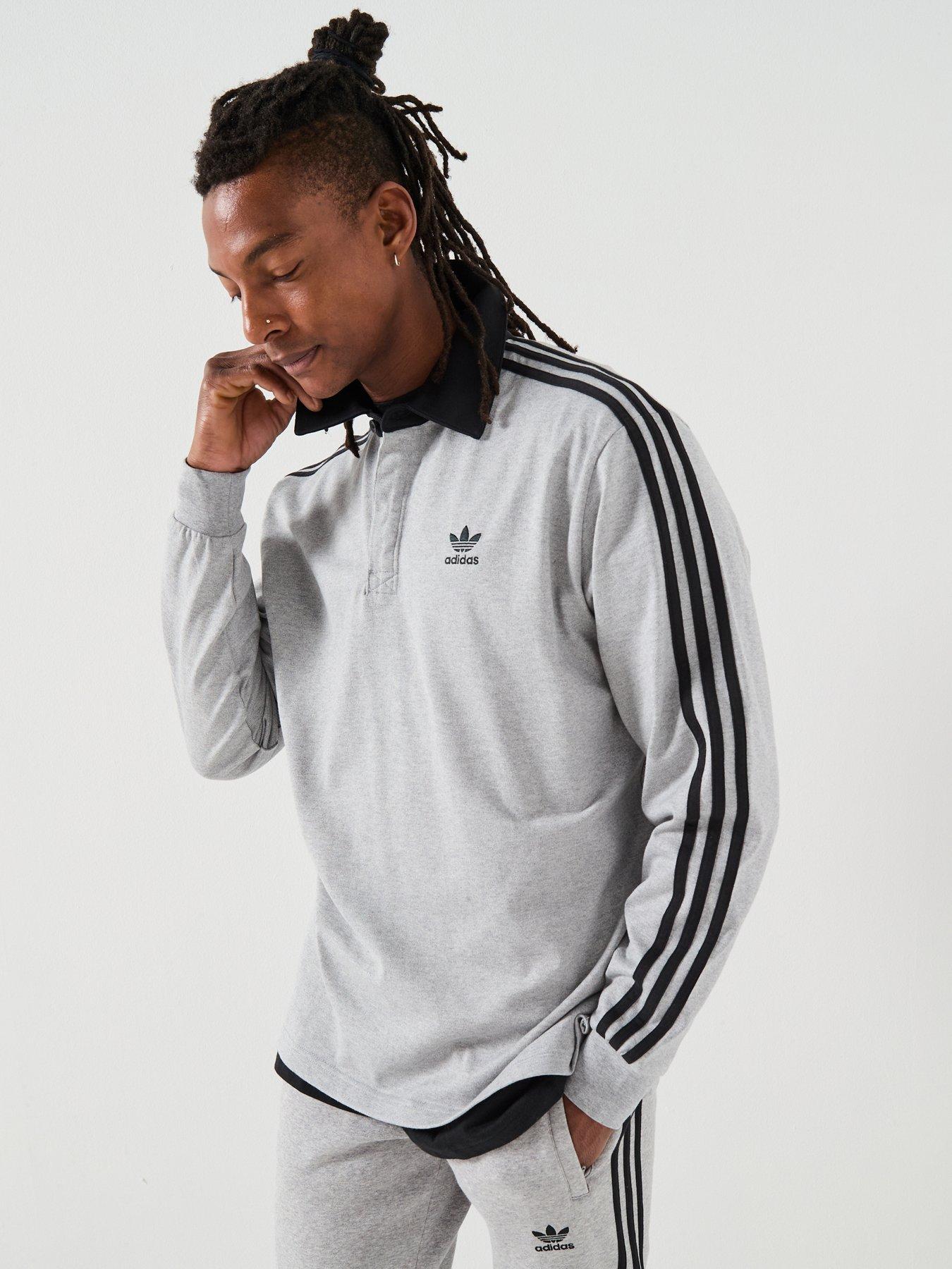 adidas Originals Men's Adicolor Rugby Polo Shirt - Grey