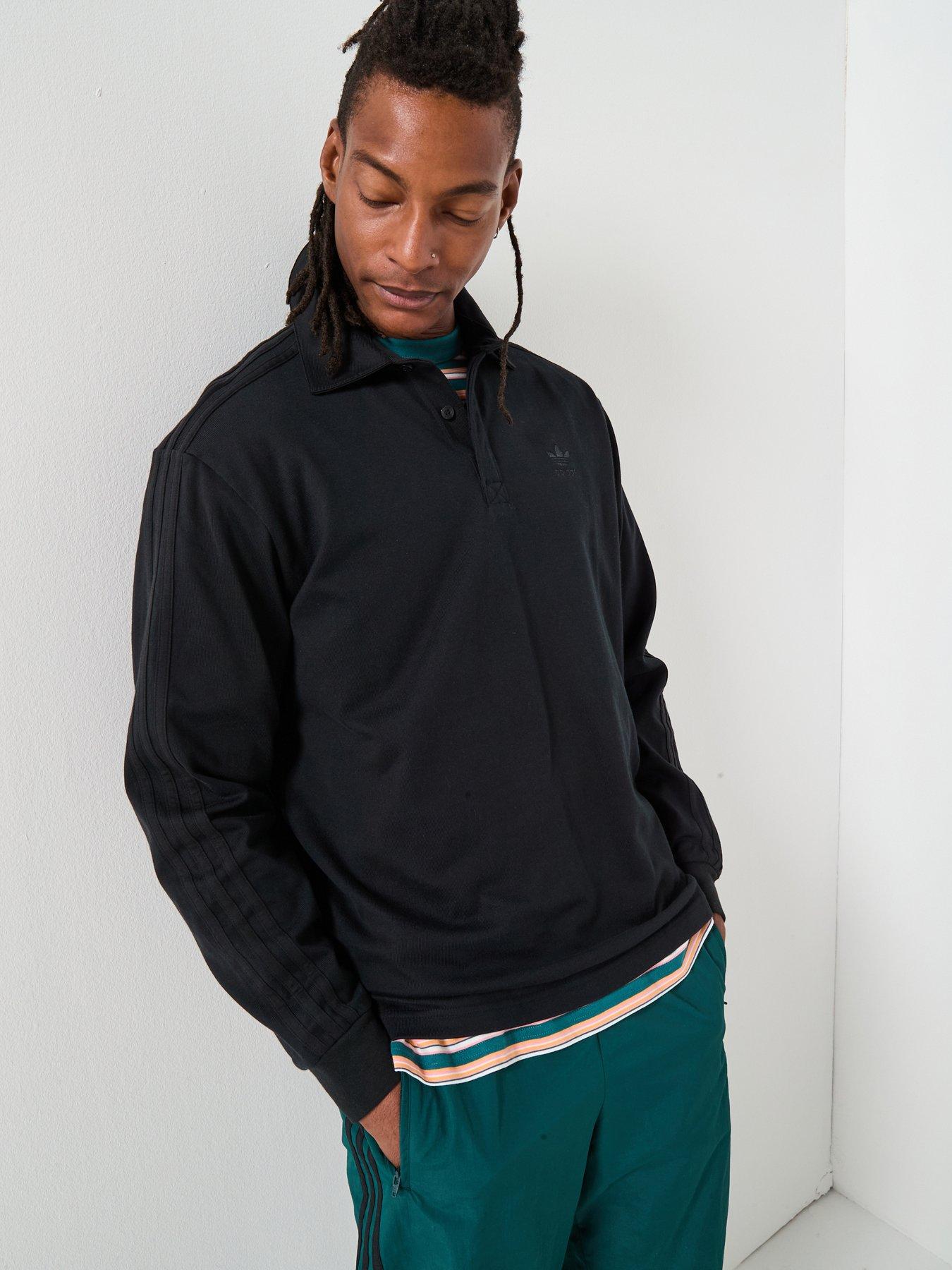 adidas Originals Men's Adicolor Rugby Polo Shirt - Black