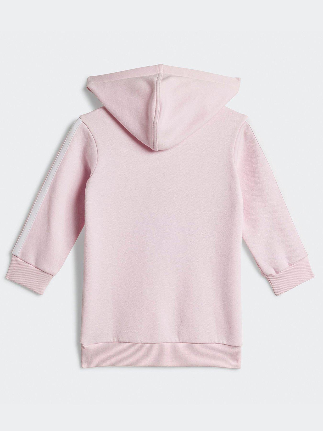 Image 2 of 5 of adidas Sportswear Infant Girls Seasonal Essentials Tiberio 3-Stripe Fleece Leggings - Pink