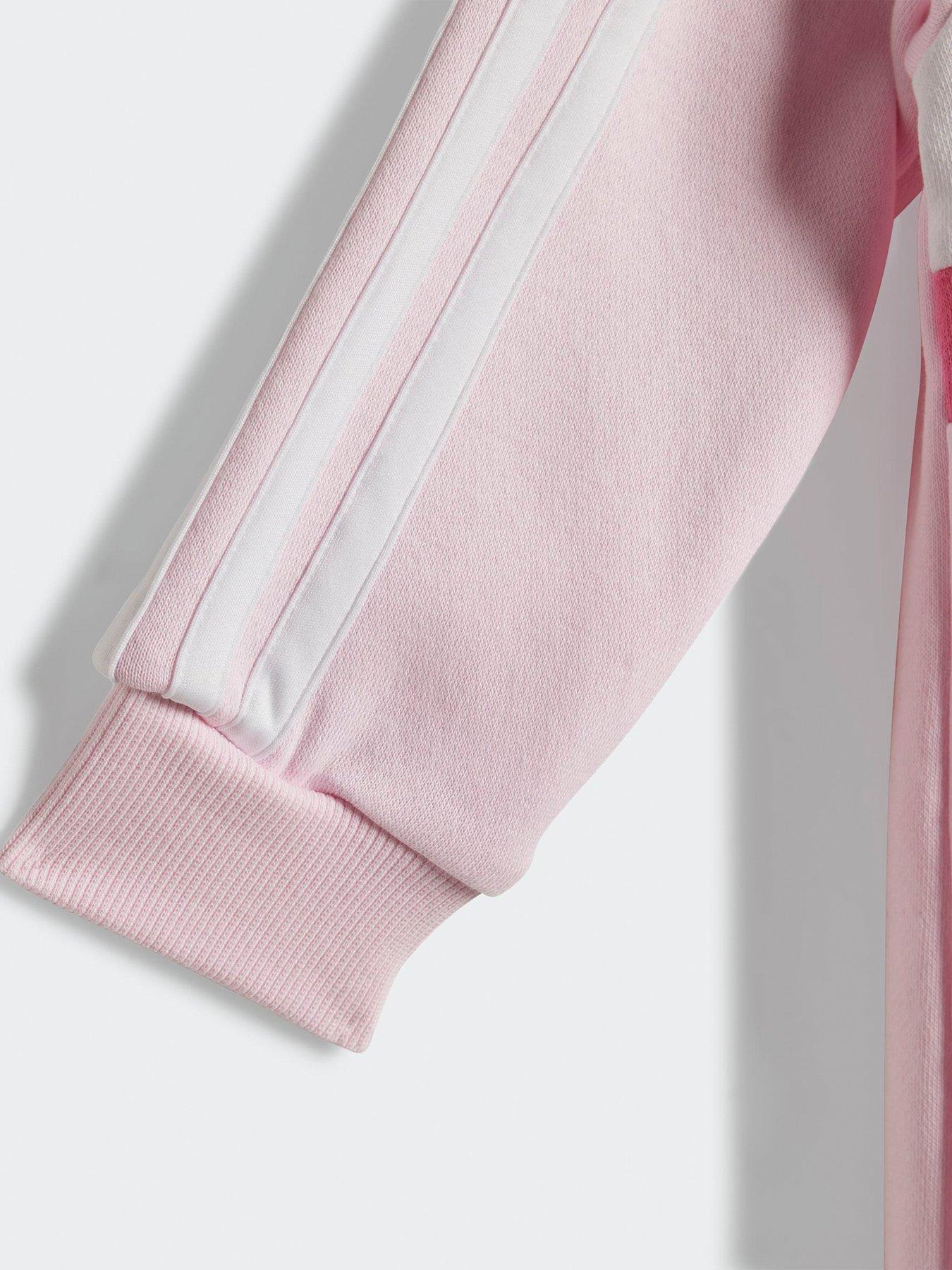 Image 5 of 5 of adidas Sportswear Infant Girls Seasonal Essentials Tiberio 3-Stripe Fleece Leggings - Pink