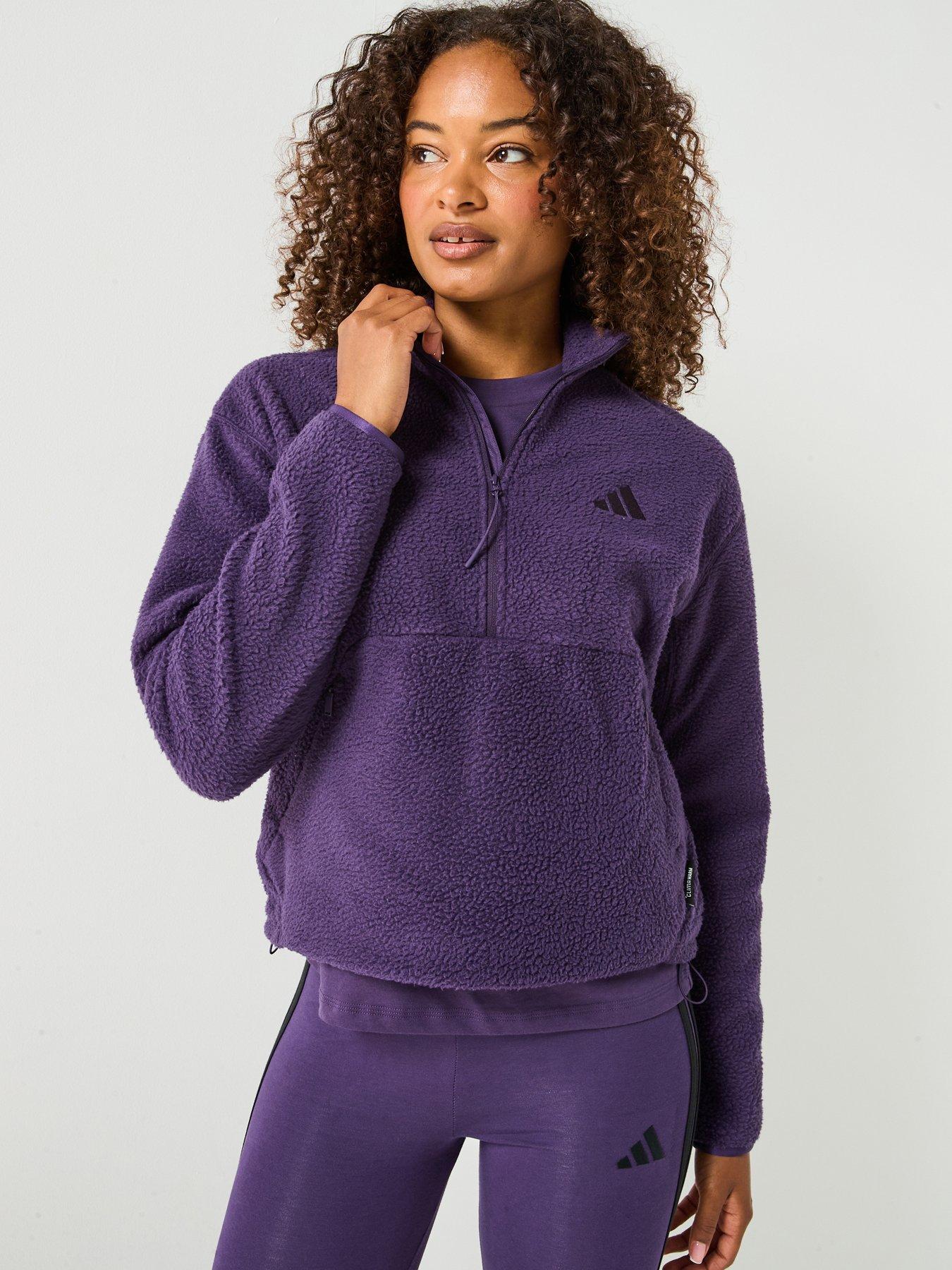 adidas Sportswear Women's City Tech High Pile Fleece Half-Zip - Purple