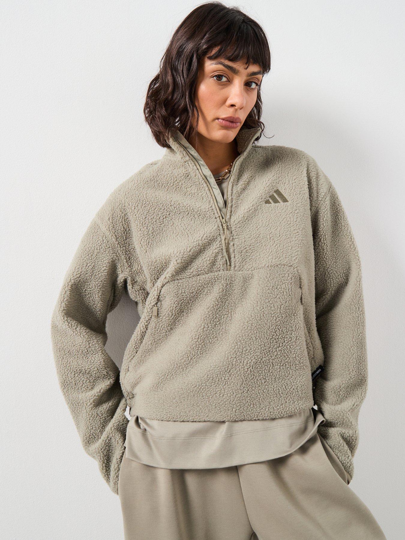 adidas Sportswear Women's City Tech High Pile Fleece Half-Zip - Green