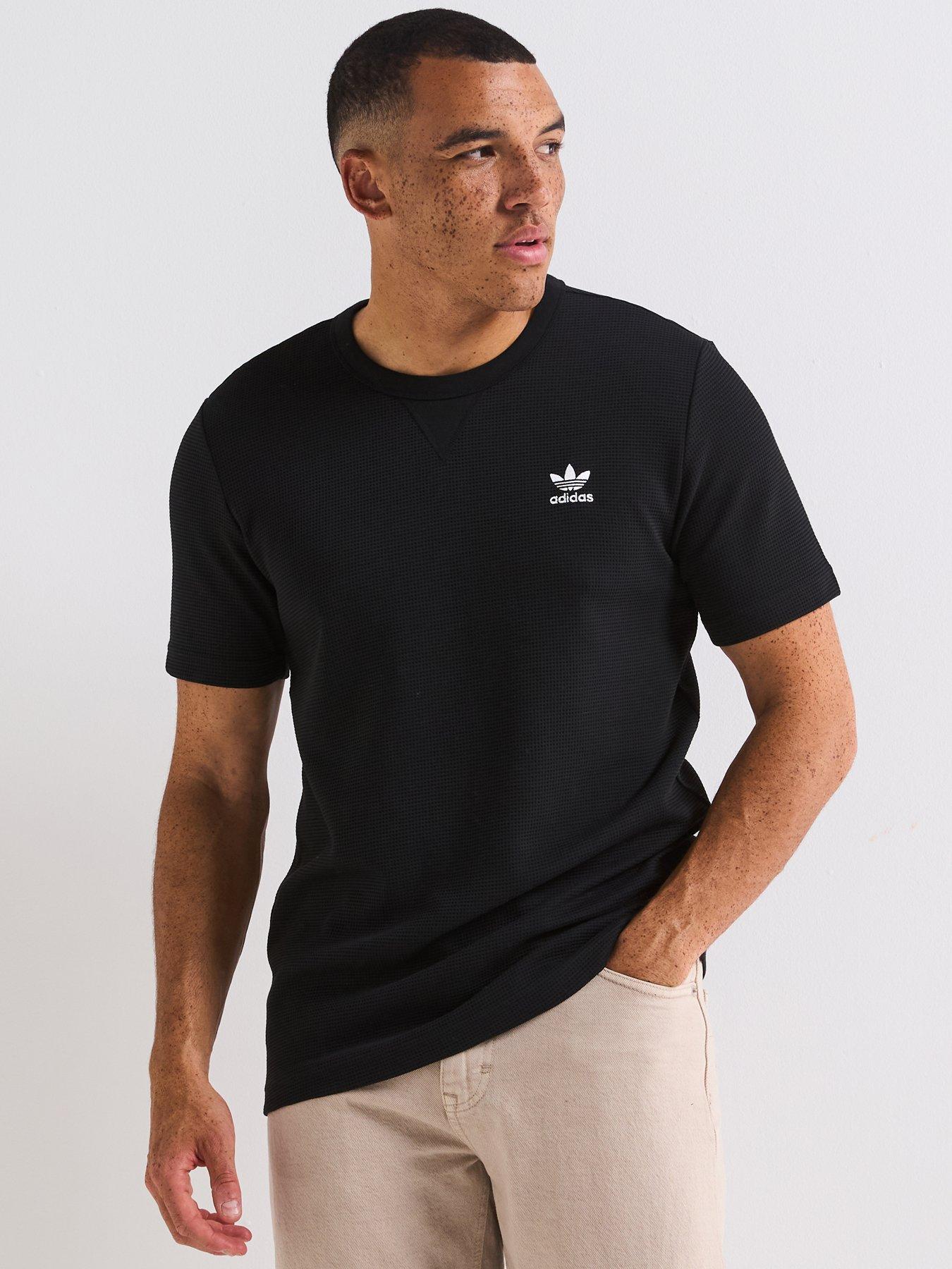 undefined Men's Trefoil Essentials Waffle T-shirt - Black
