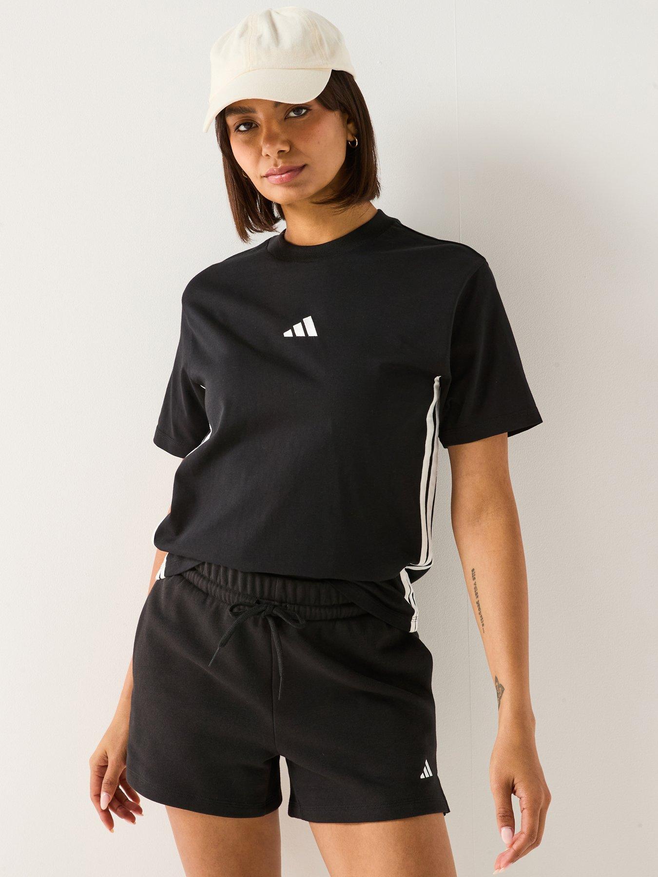 undefined Women's Essentials 3-stripes Cotton T-shirt - Black
