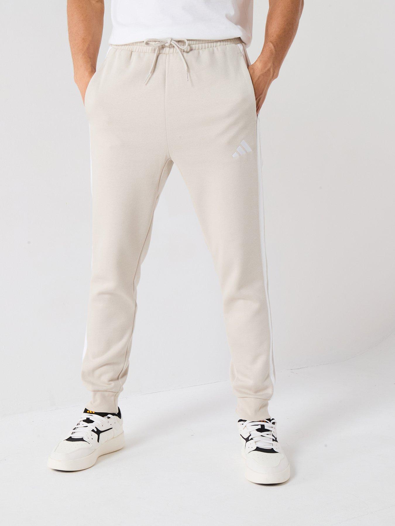 undefined Men's Essentials 3-stripes Fleece Joggers - Grey