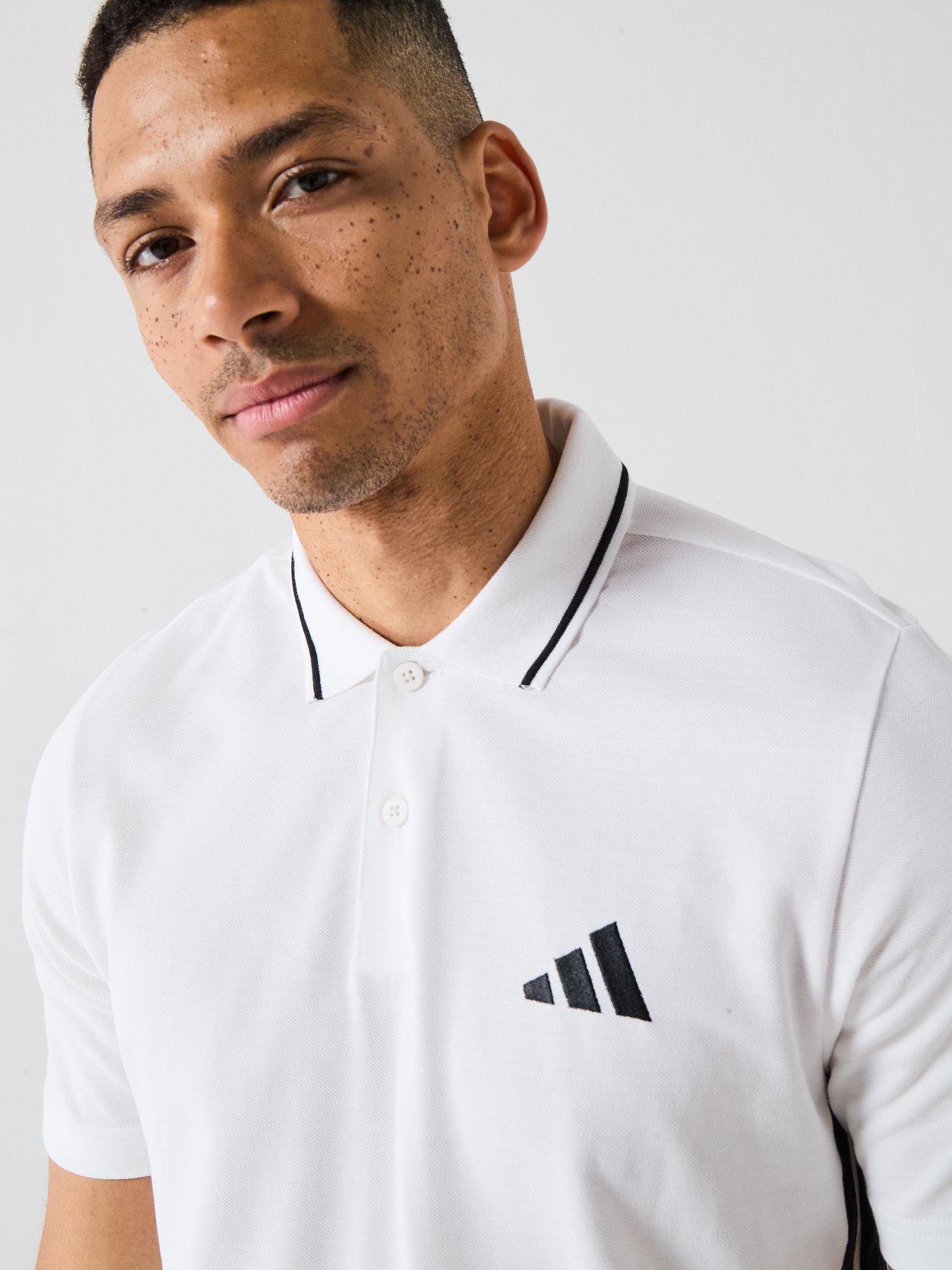 Image 4 of 5 of adidas Sportswear Men's Essentials 3-stripes Piqu&eacute; Polo Shirt - White