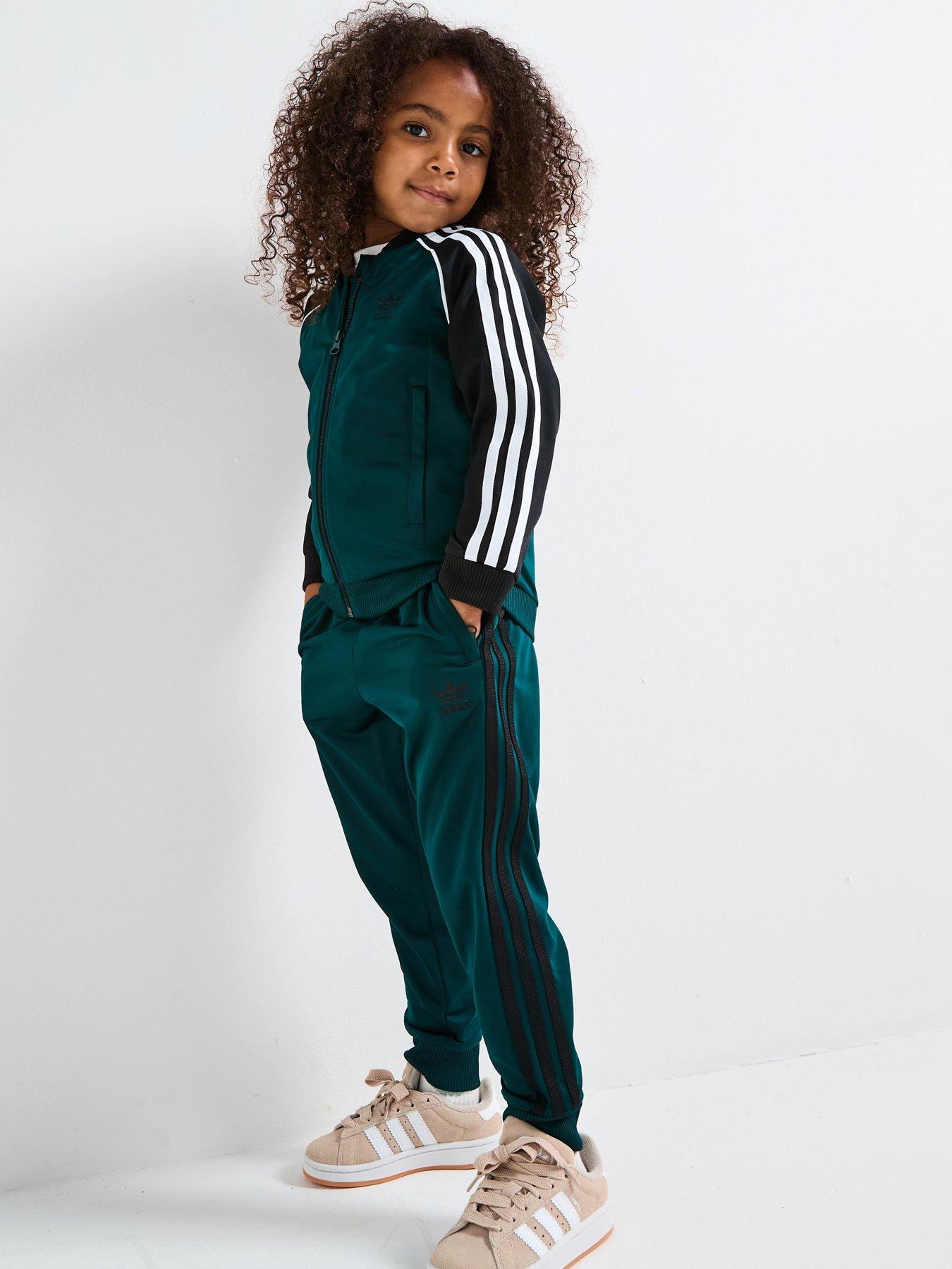 adidas Originals Kids Unisex Sst Tracksuit Green Very