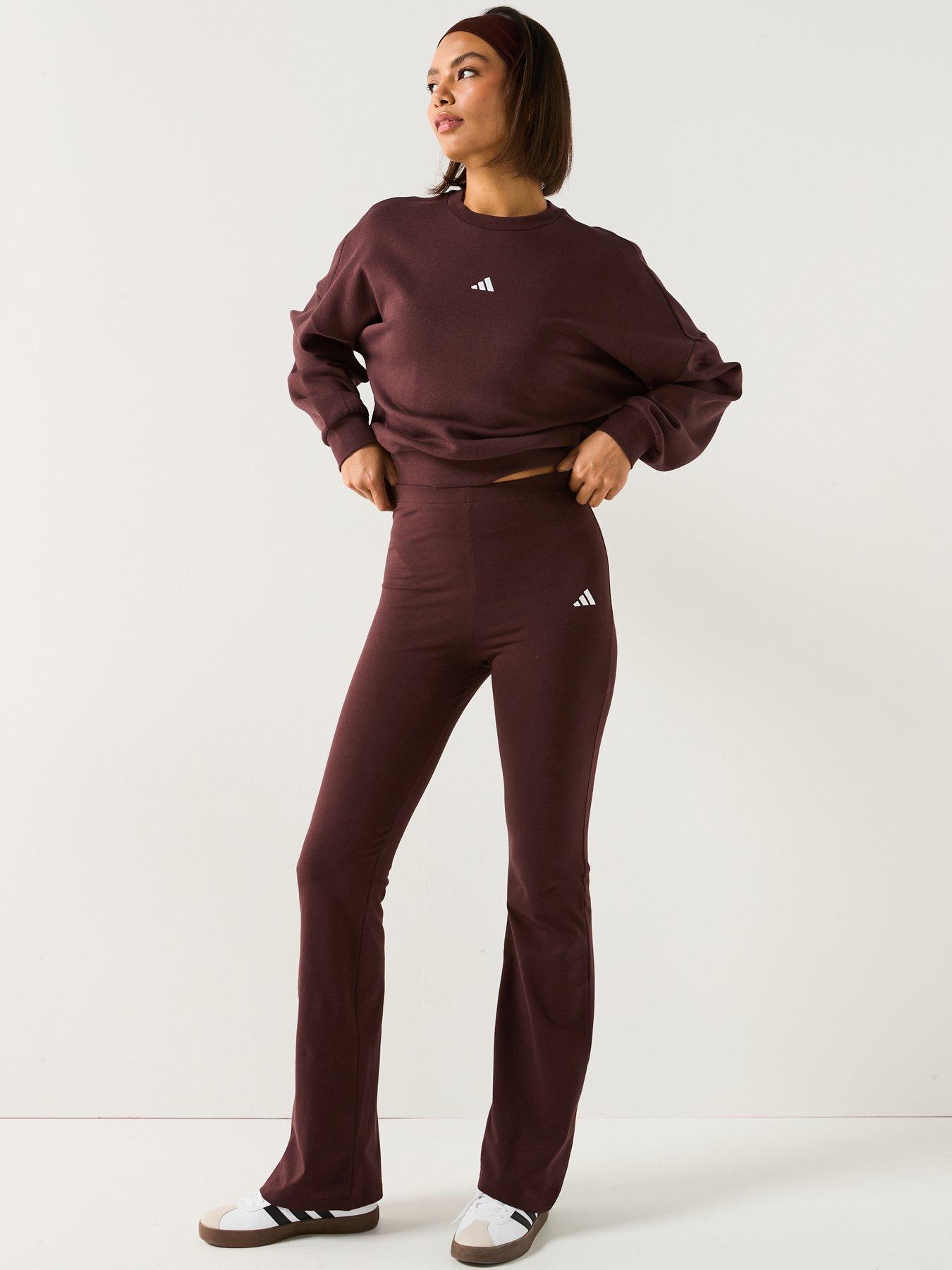 Image 3 of 6 of adidas Sportswear Women's Essentials Small Logo Flared Leggings - Brown