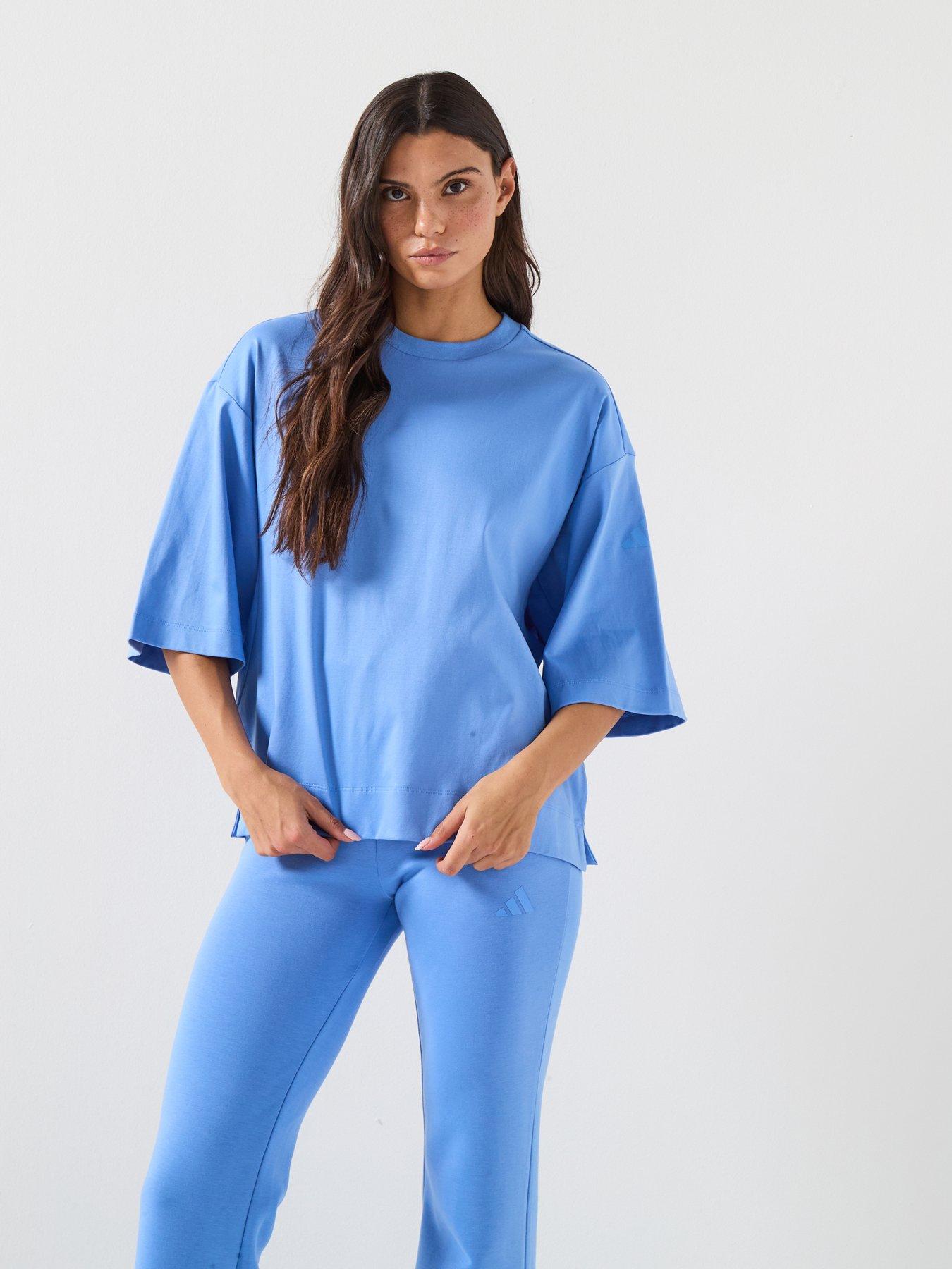 adidas Sportswear Women's All Szn Soft Lux Loose T-Shirt, Blue Fusion, Size 2Xl, Women
