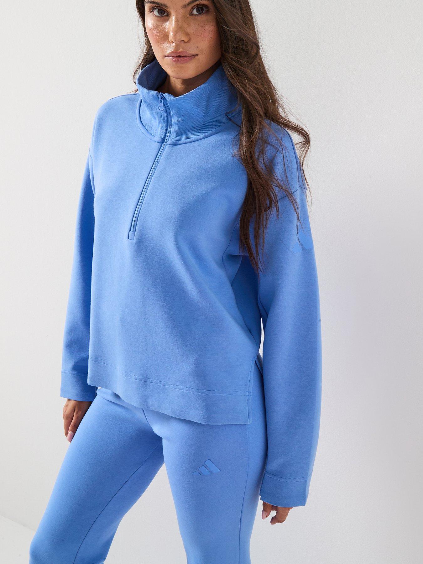 Adidas Sportswear Women'S All Szn Soft Lux Quarter Zip - Blue