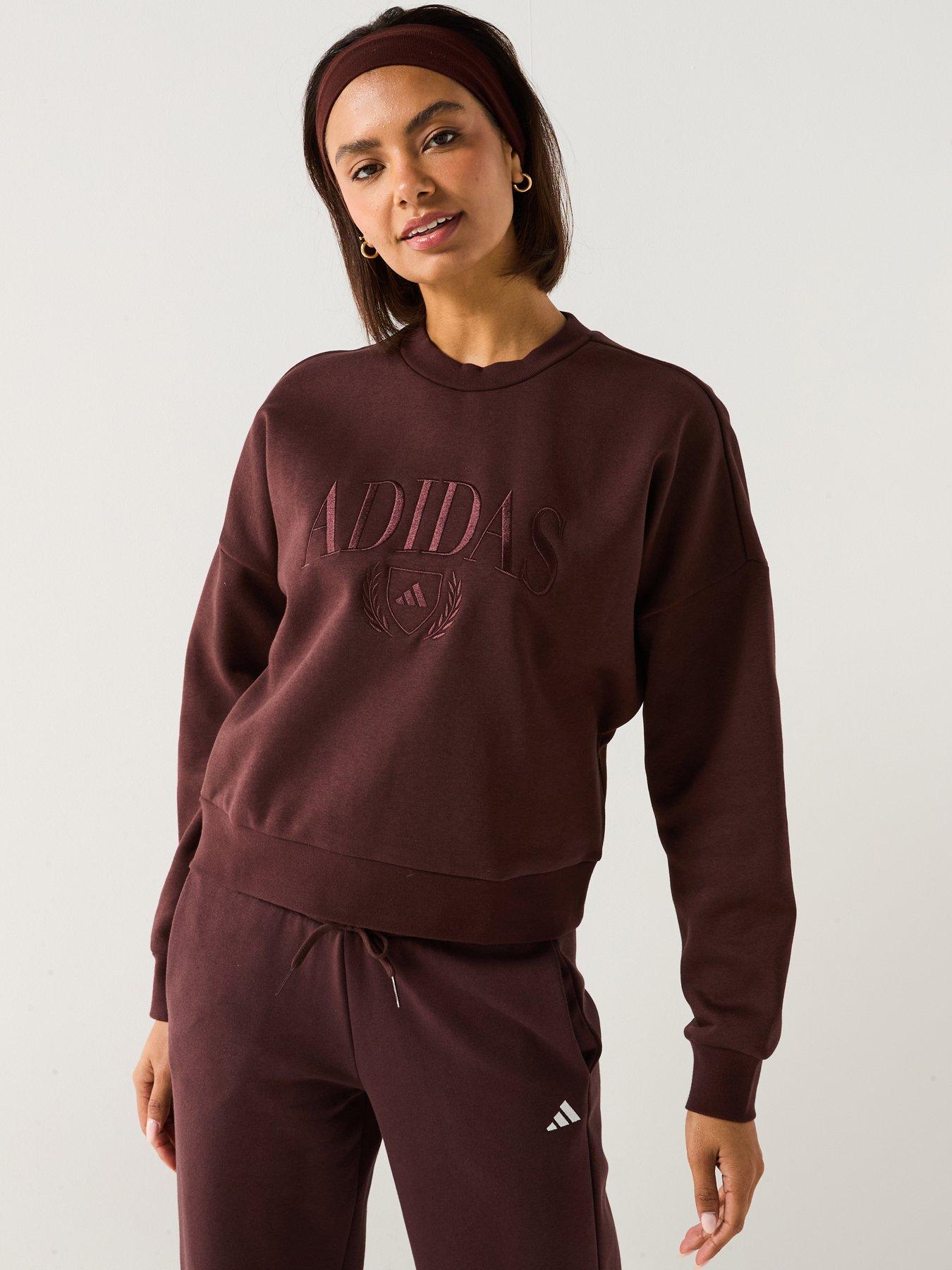 adidas Sportswear Women's Cozy Holiday Graphic Sweatshirt - Brown