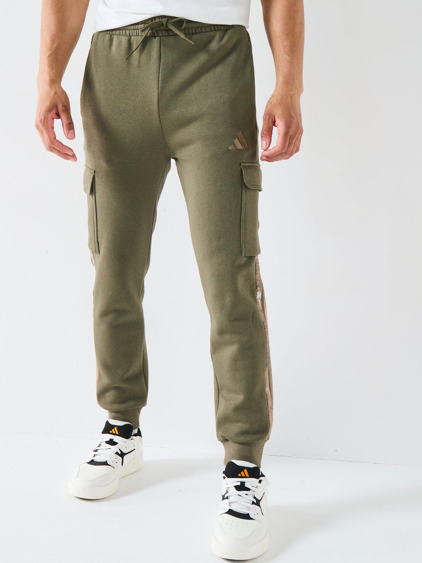 adidas Sportswear Men's Aop Colourblock Pants, Olive Strata, Size Xs, Men