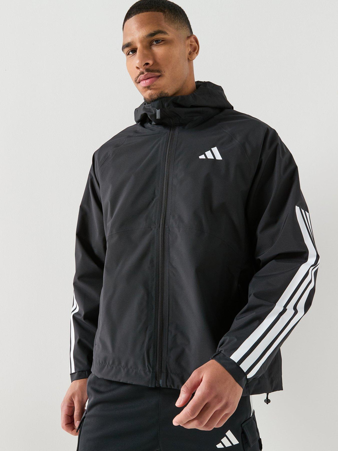 Adidas Sportswear Men'S Essentials Climaproof 3 Stripes Jacket - Black