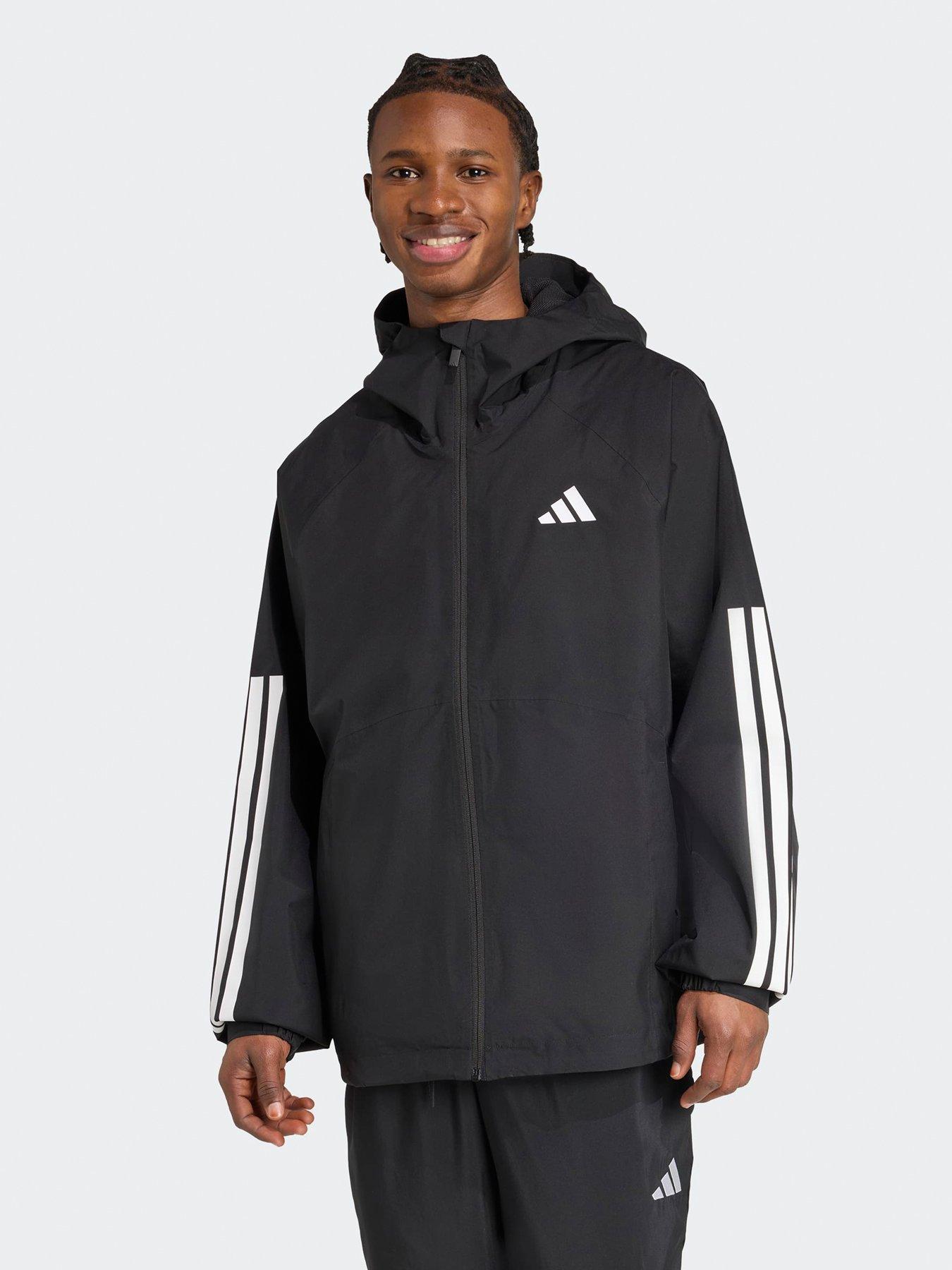 adidas Sportswear Men's Essentials Climaproof 3 Stripes Jacket - Black