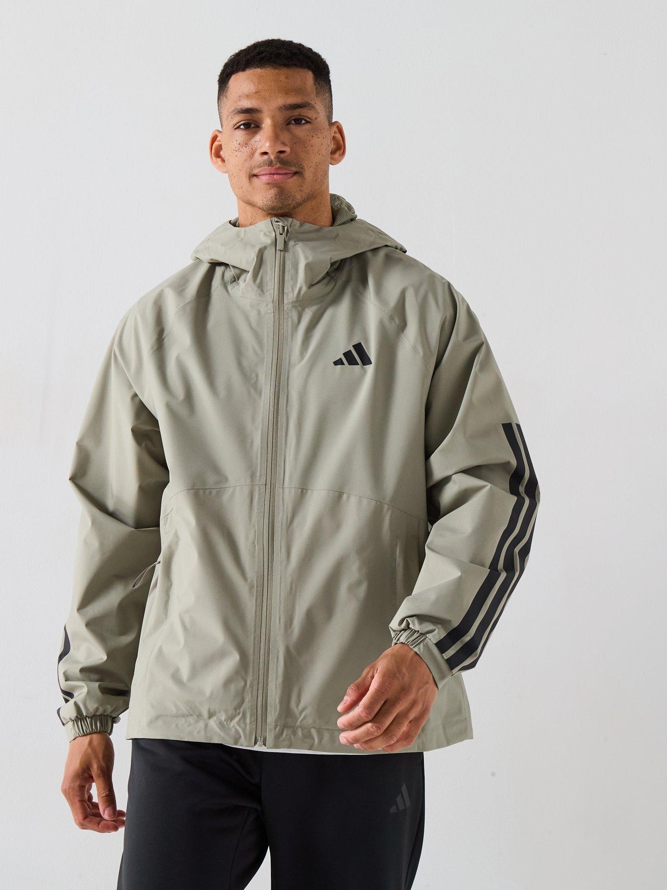 adidas Sportswear Men's Essentials Climaproof 3 Stripes Jacket - Green ...