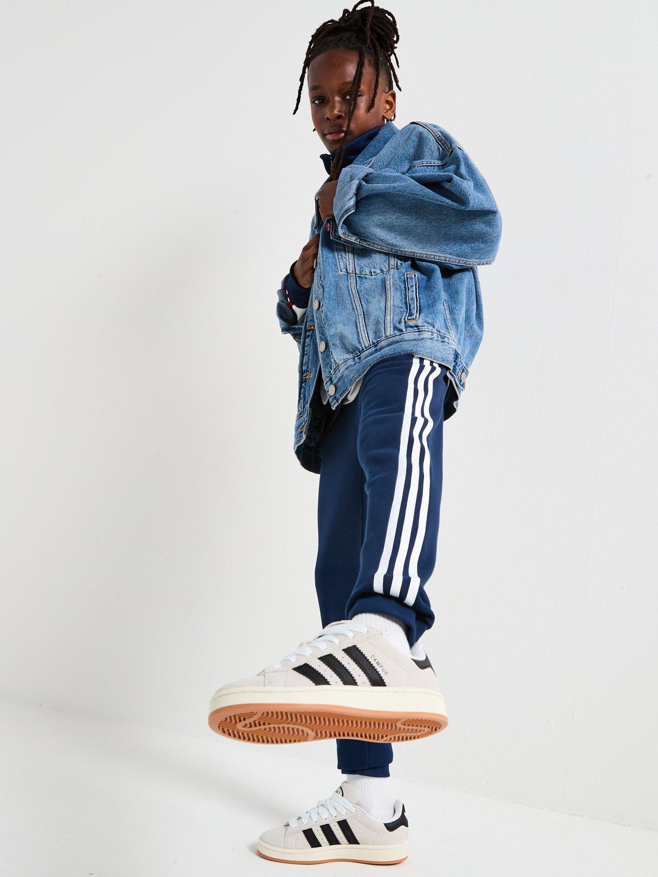 undefined Junior Unisex Trefoil Joggers - Blue