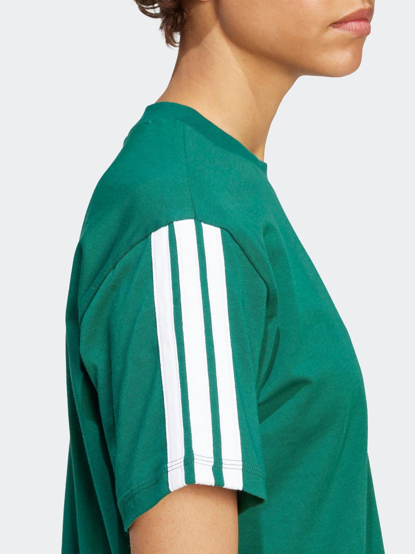 Image 5 of 5 of adidas Sportswear Women's Essentials 3-Stripes Cotton T-Shirt - Green