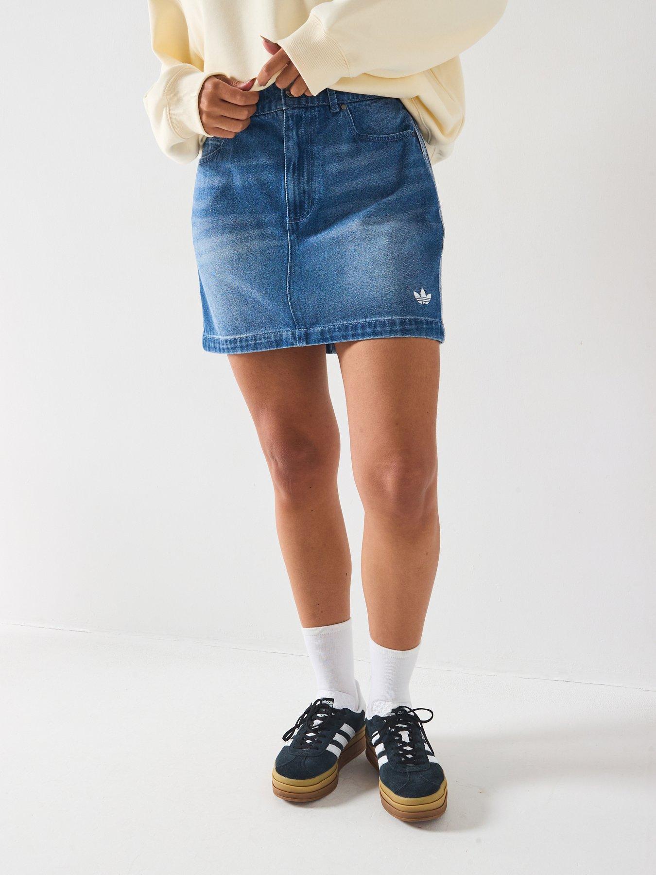 adidas Originals Women's Denim Mini Skirt - Blue