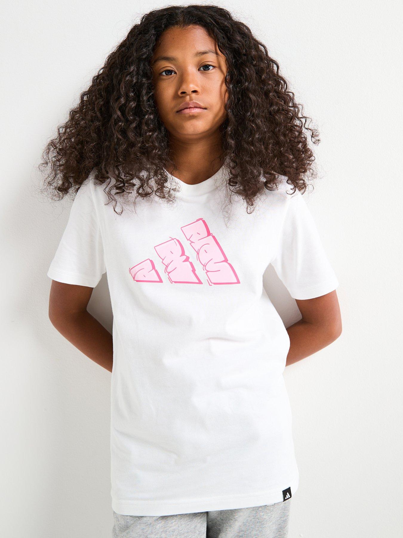 adidas Sportswear: Junior Unisex Graphic T-shirt-white