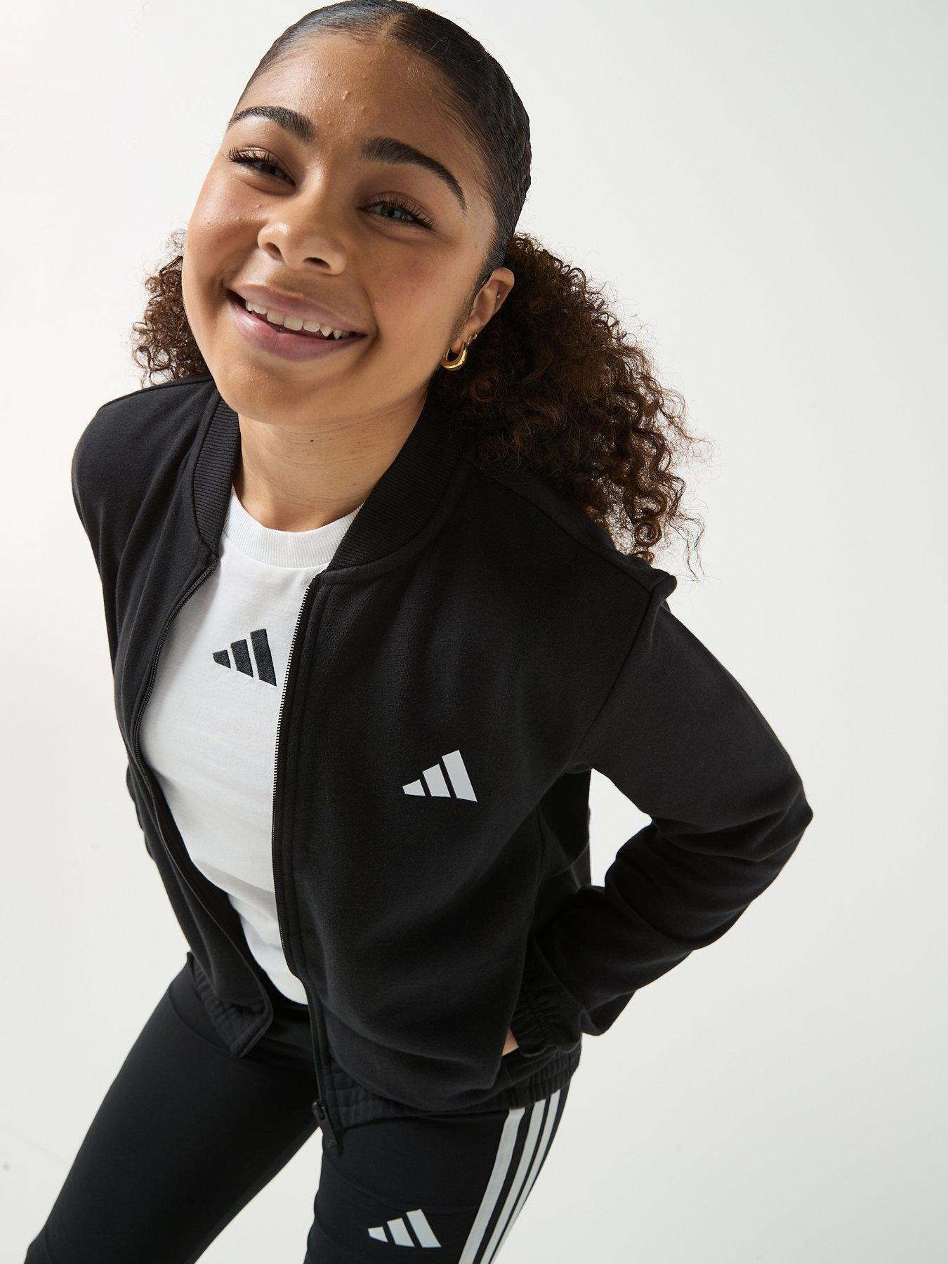 adidas Sportswear Junior Girls Glam Flare Legging And Jacket - Black